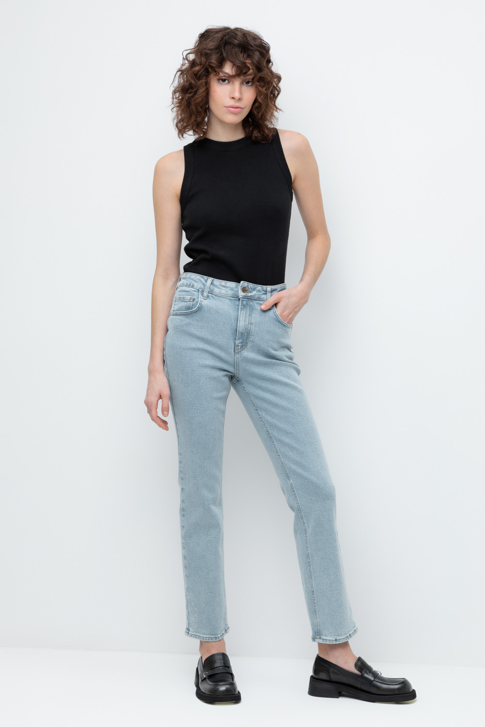 Брюки женские для мам, артикул: ЕТ 40004/1 ВСТ, цвет: голубой