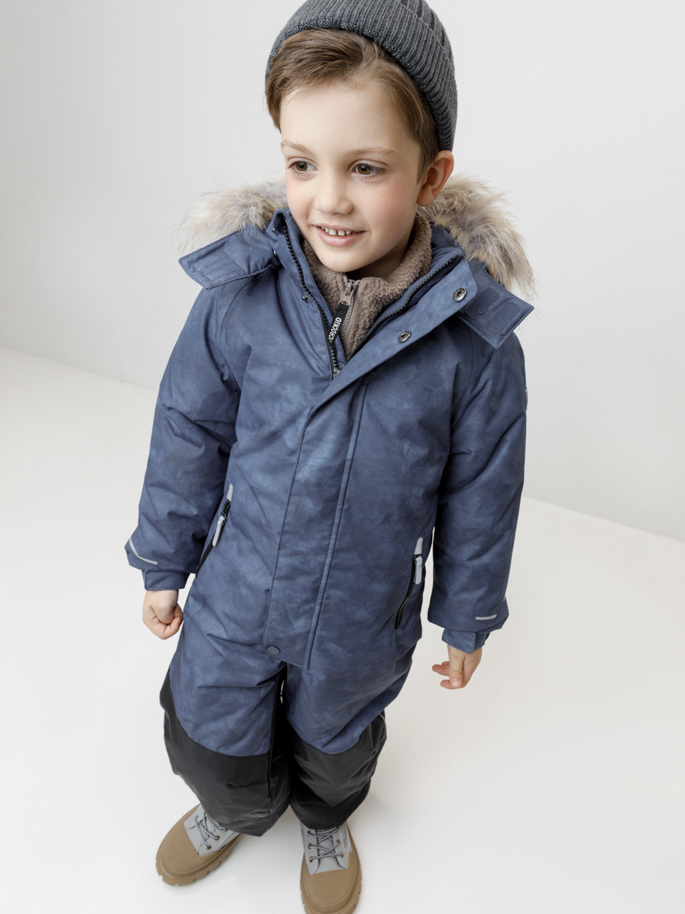 Комбинезоны утепленные для мальчика, артикул: ВК 60120/н/10 ГР, цвет: синий
