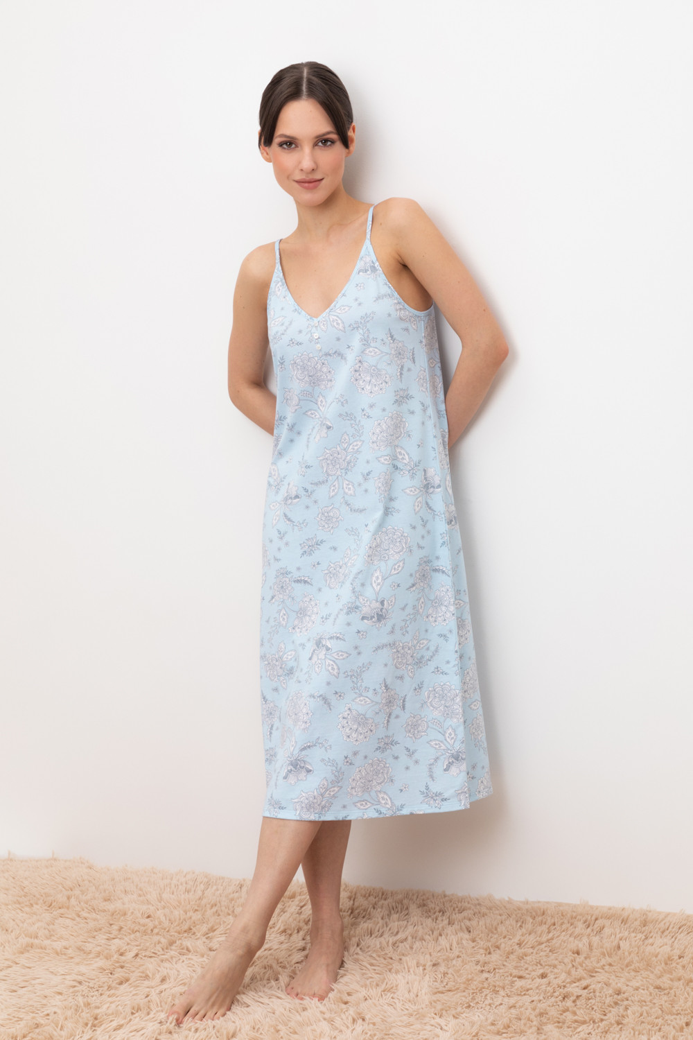 Сорочки ночные женские для мам, артикул: Е 10002, цвет: голубой