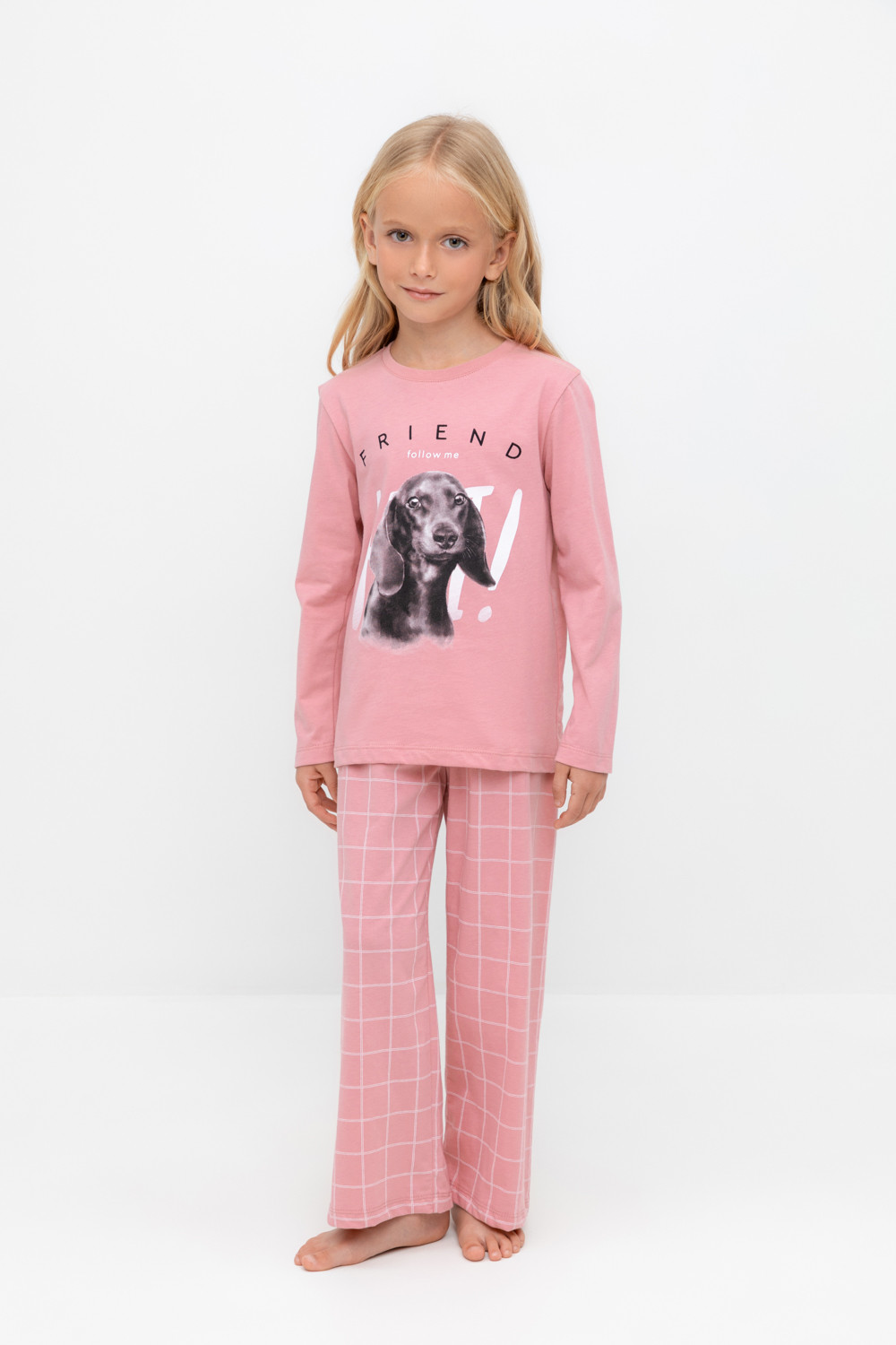 Пижама для девочки, артикул: К 1623, цвет: розовый