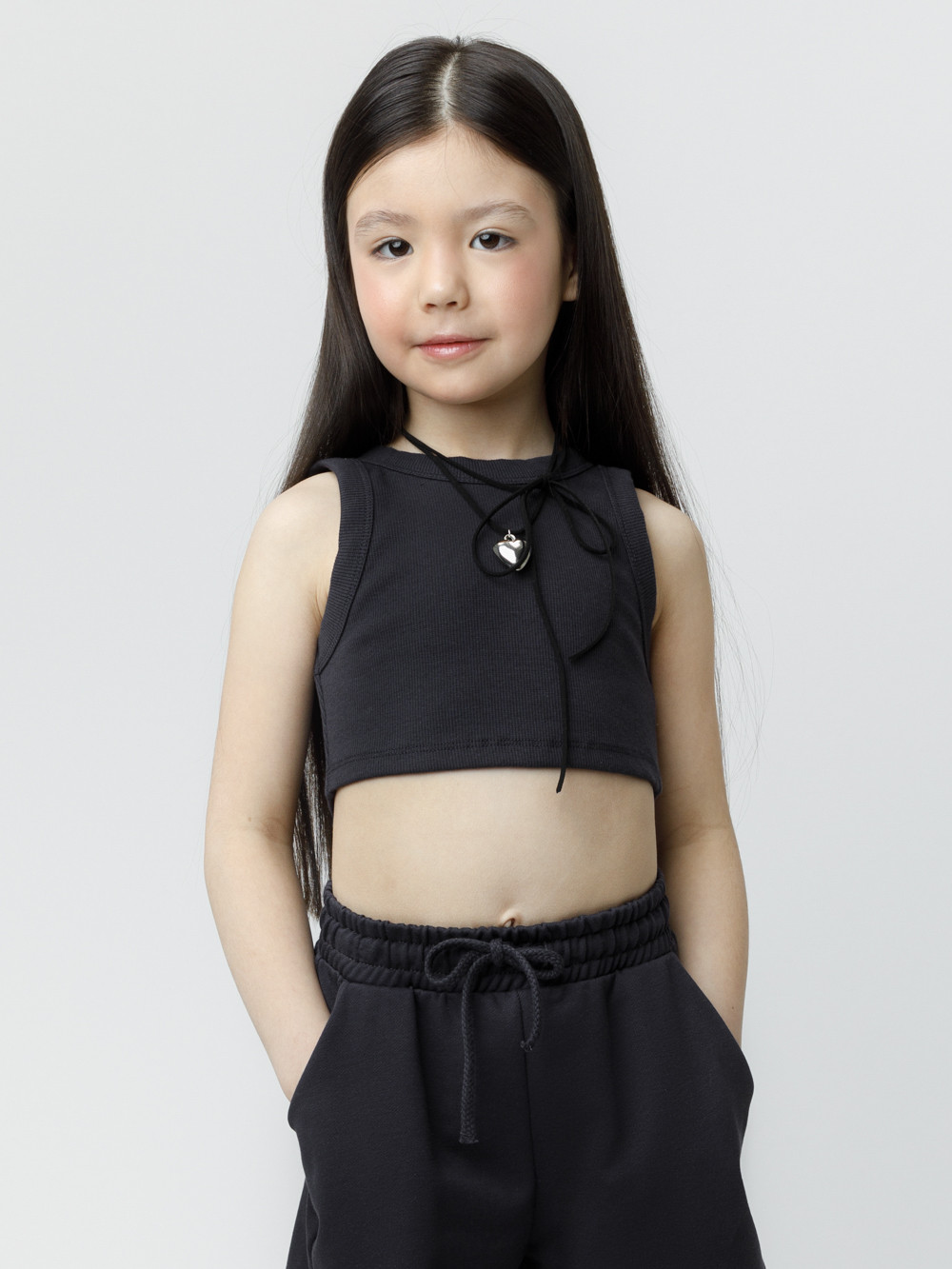 Футболка для девочки, артикул: КР 303013, цвет: темно-серый