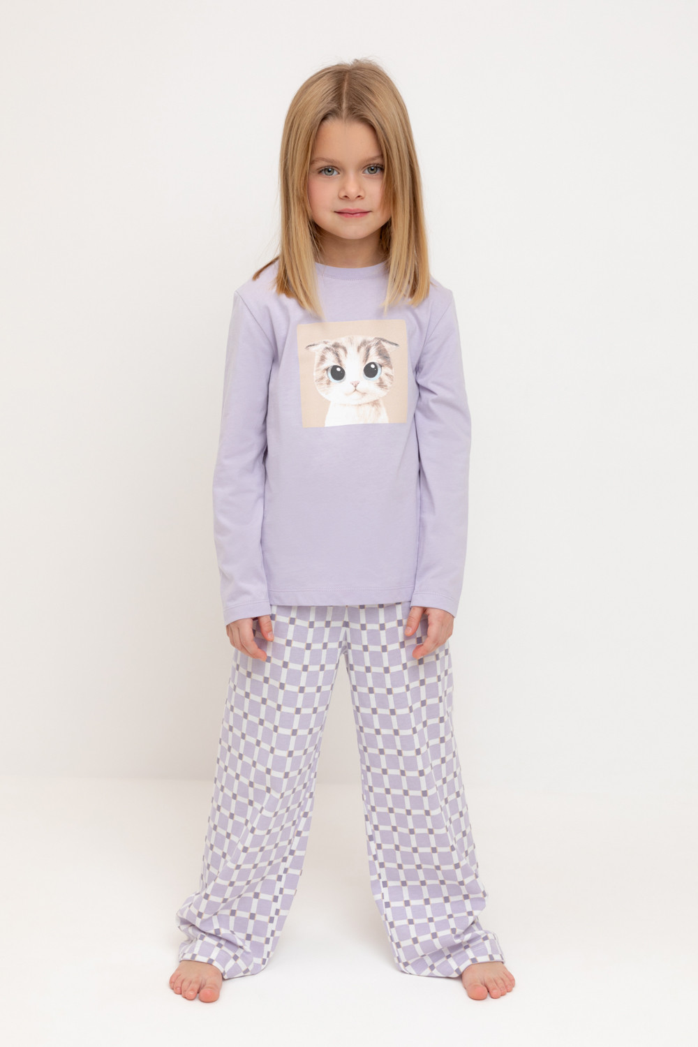 Пижама для девочки, артикул: К 1623, цвет: фиолетовый