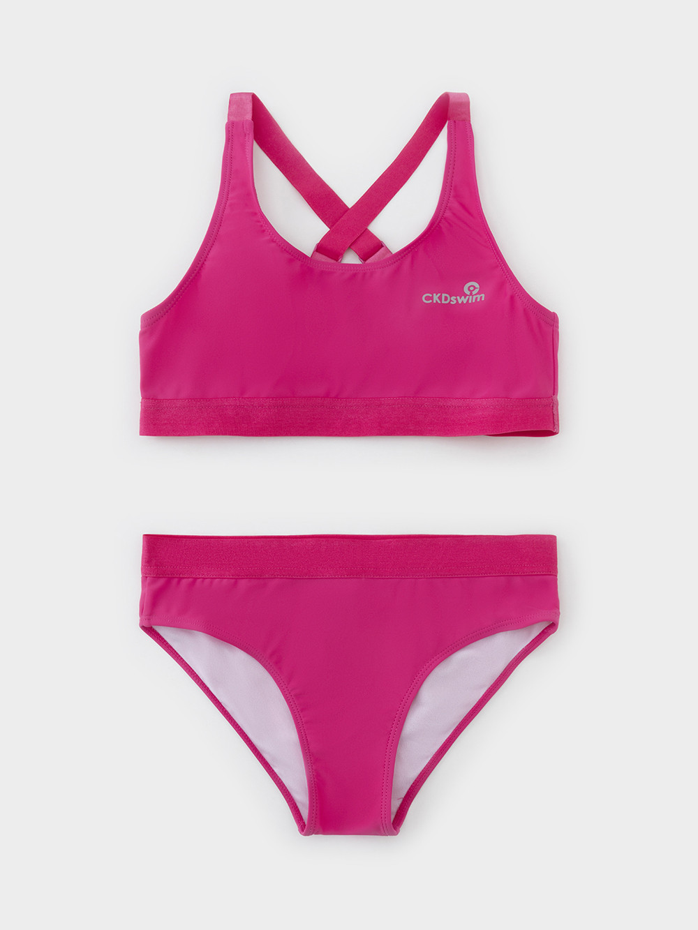 Купальник для девочки, артикул: ТК 17016/3 ФВ, цвет: ярко-розовый