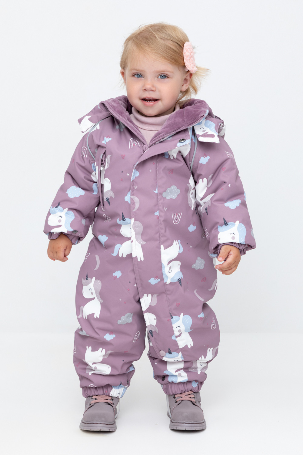 Комбинезоны утепленные для девочки, артикул: ВК 60113/н/6 УЗГ, цвет: фиолетовый