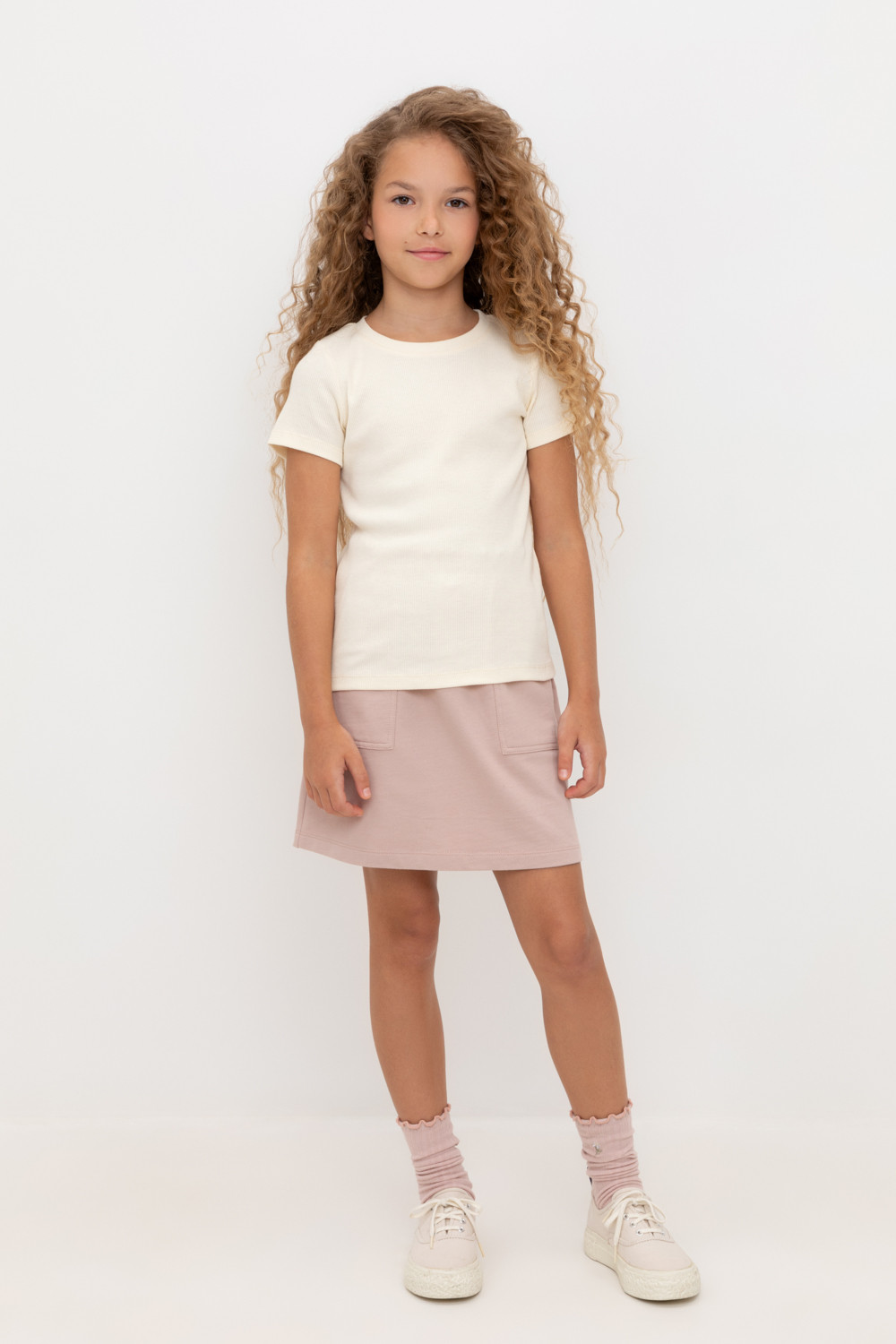 Юбка для девочки, артикул: КР 7141, цвет: кофейный