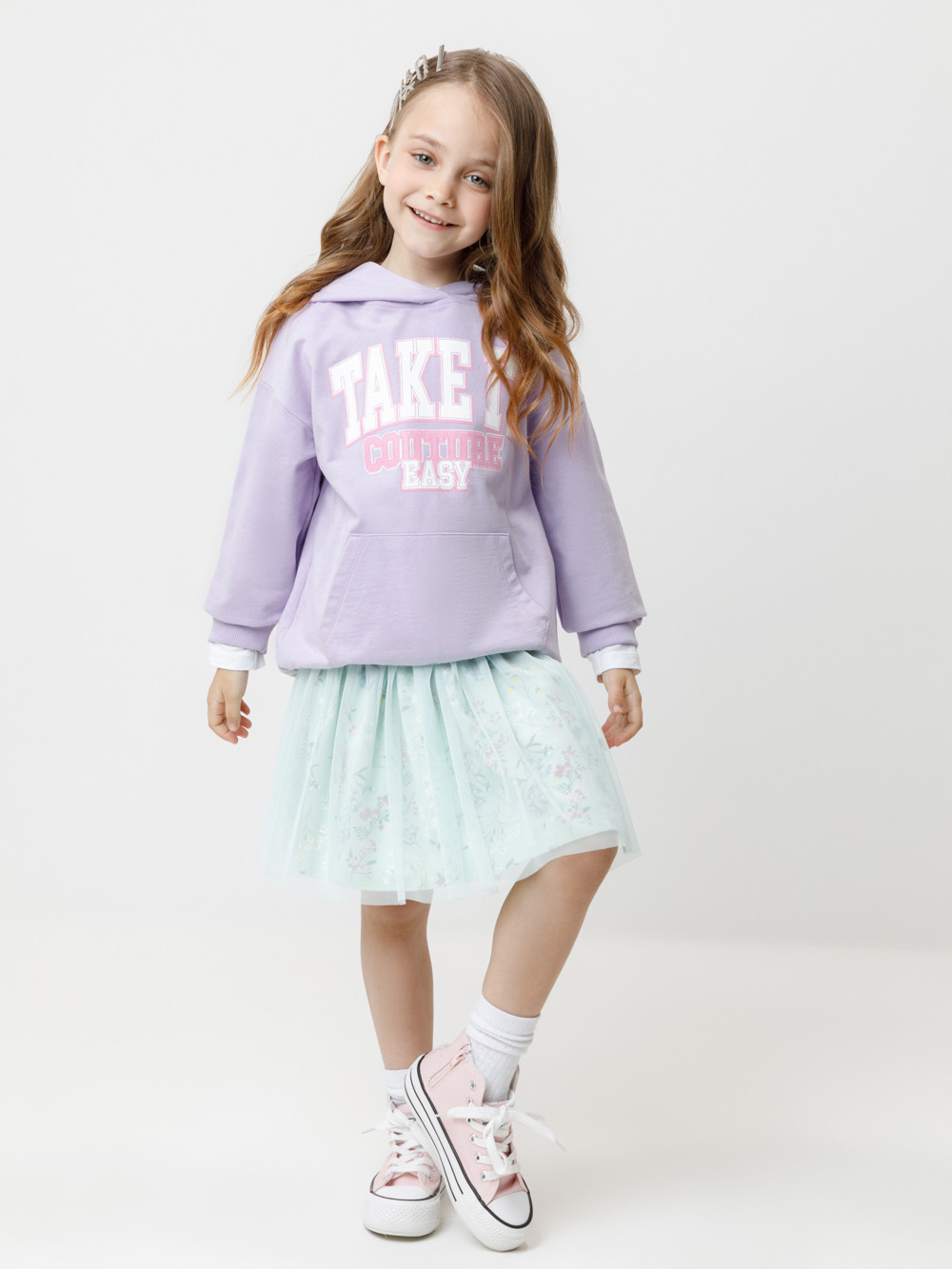 Худи для девочки, артикул: КР 302676, цвет: фиолетовый