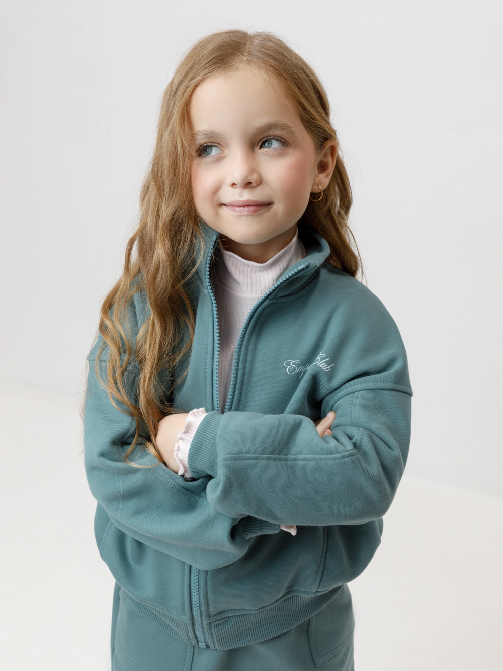 Жакет для девочки, артикул: КР 302817, цвет: бирюзовый