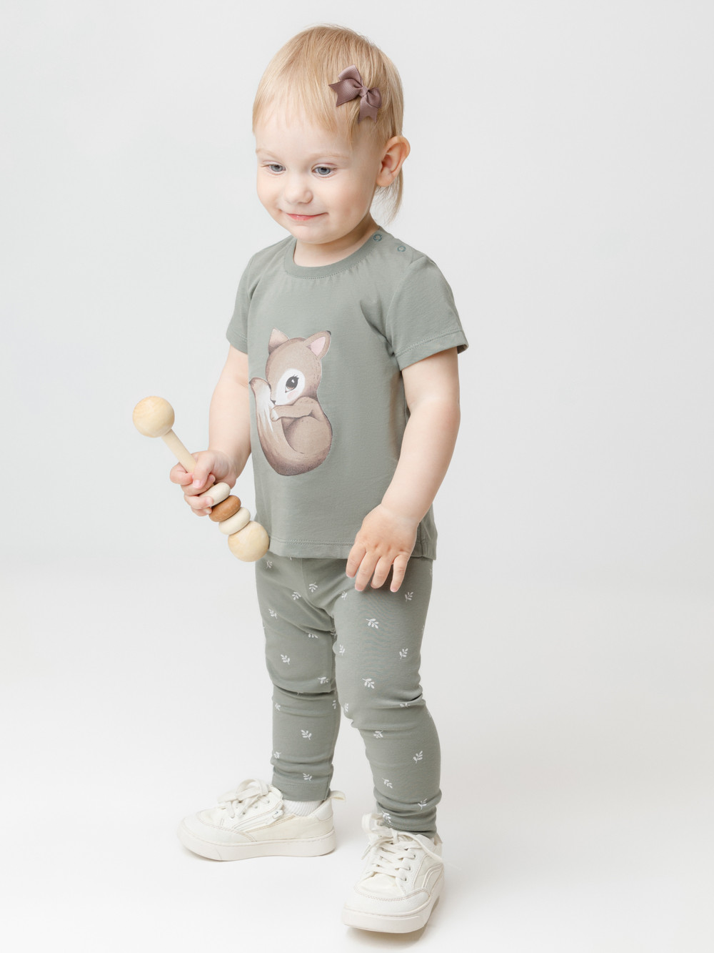 Лосины для девочки, артикул: КР 4321, цвет: хаки