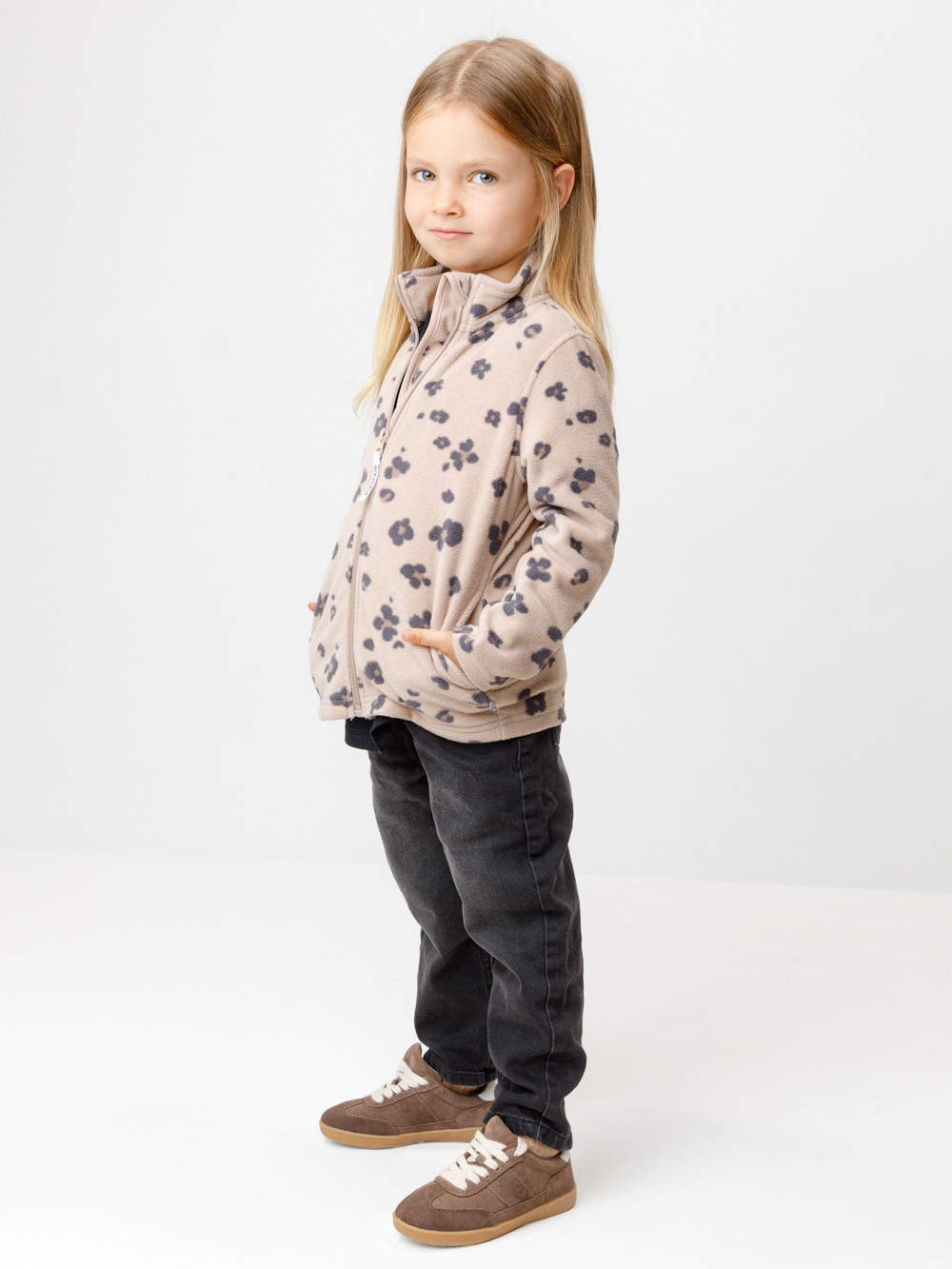 Куртка для девочки, артикул: ФЛ 34025/н/44 ГР, цвет: светло-бежевый