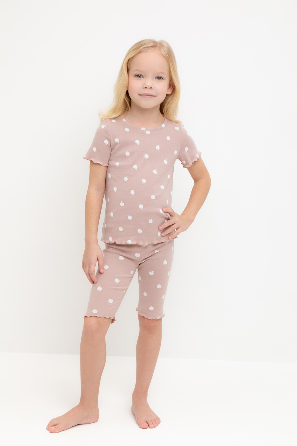 Пижама для девочки, артикул: К 1632, цвет: кофейный