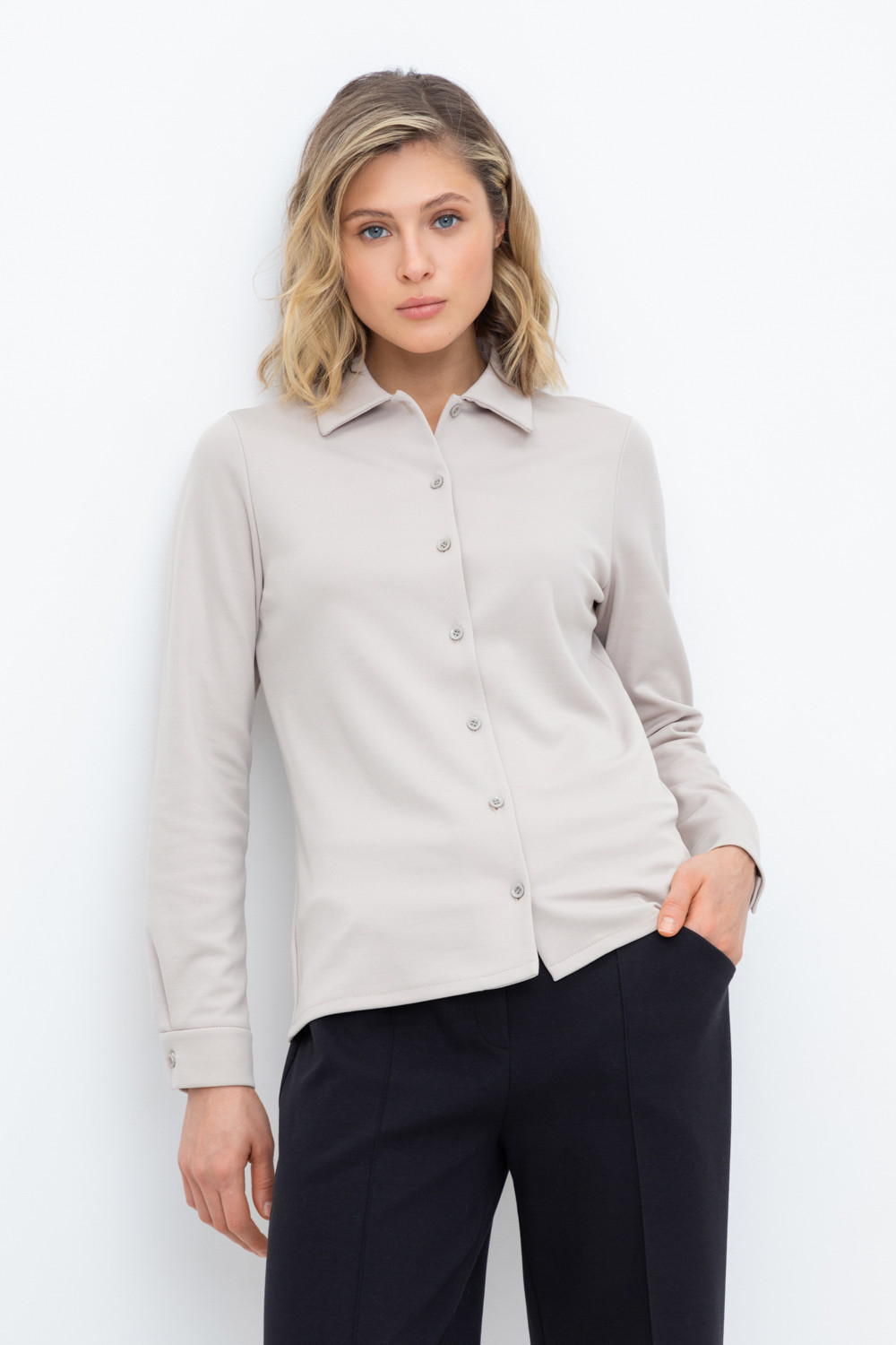 Блузы, рубашки женские для мам, артикул: ЕВТ 3246, цвет: бежевый