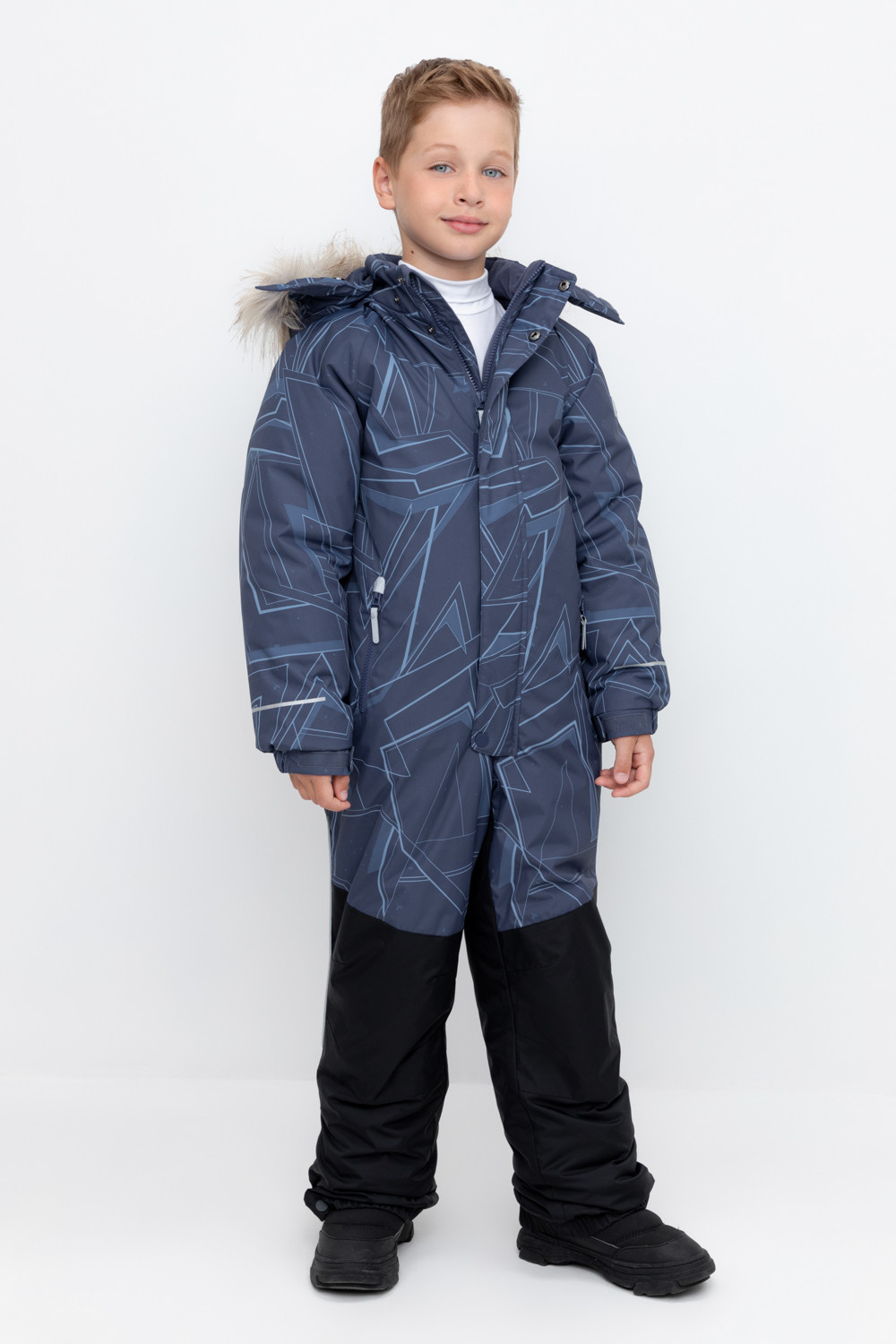 Комбинезоны утепленные для мальчика, артикул: ВК 60120/н/11 ГР, цвет: темно-синий