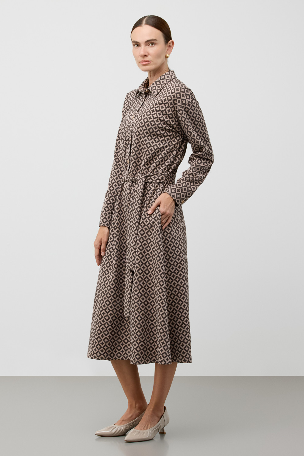 Платья женские для мам, артикул: ЕВТ 5096, цвет: бежевый