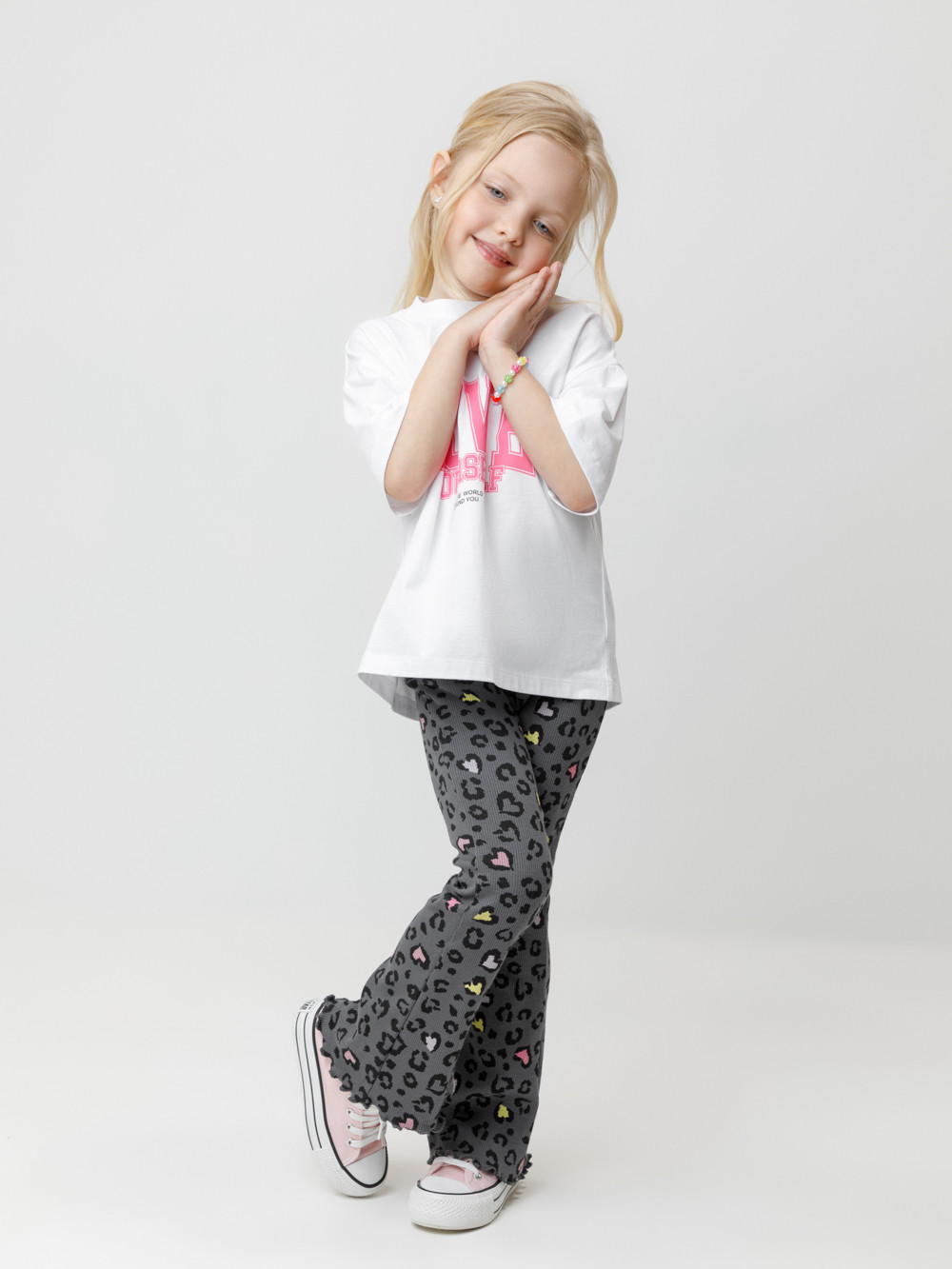 Брюки для девочки, артикул: МП 400835, цвет: серый