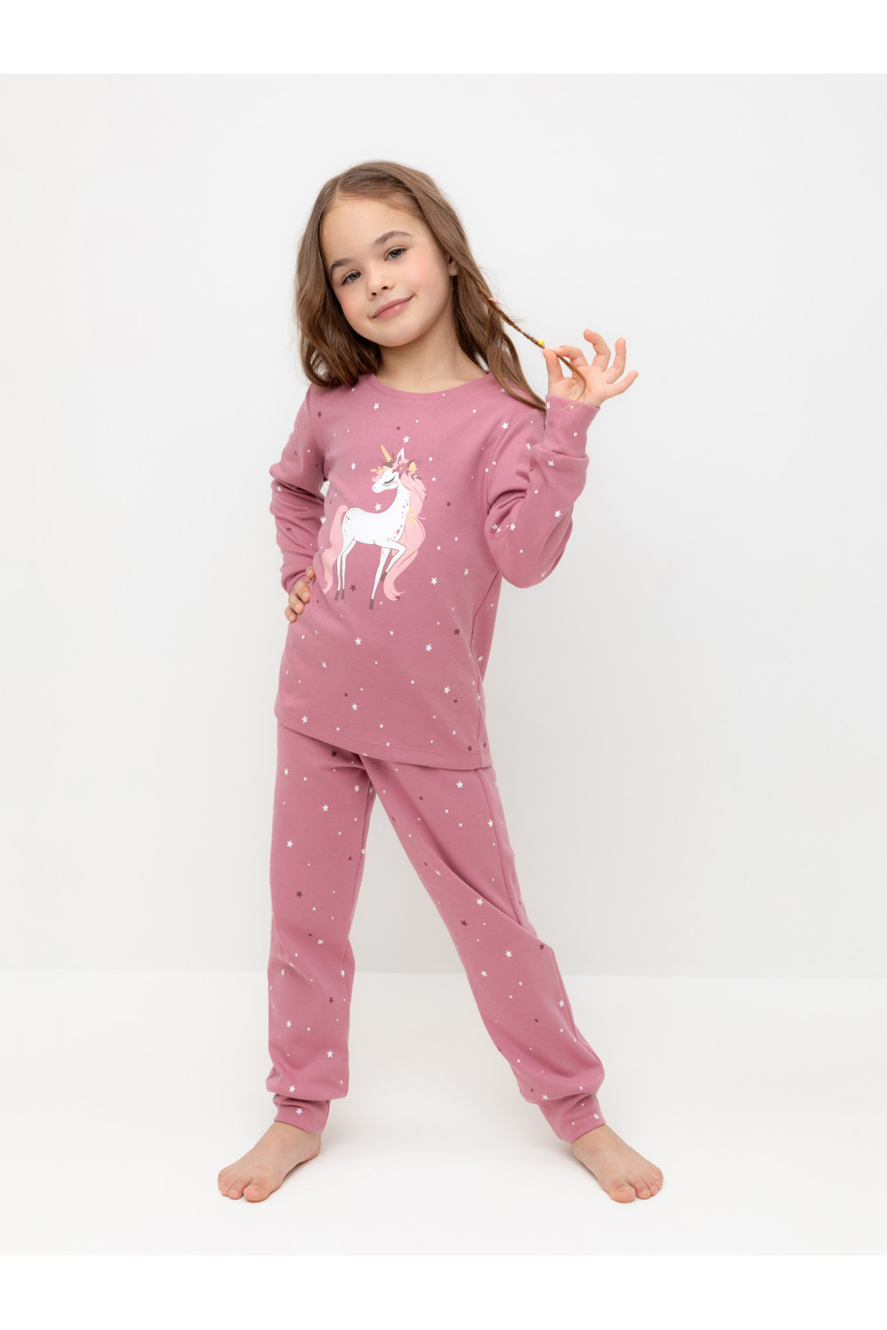 Пижама для девочки, артикул: К 1621, цвет: розовый