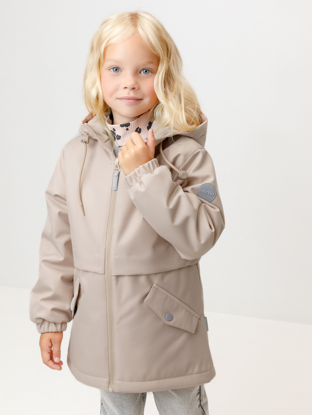 Куртка для девочки, артикул: ВК 32179/2 УЗГ, цвет: светло-бежевый