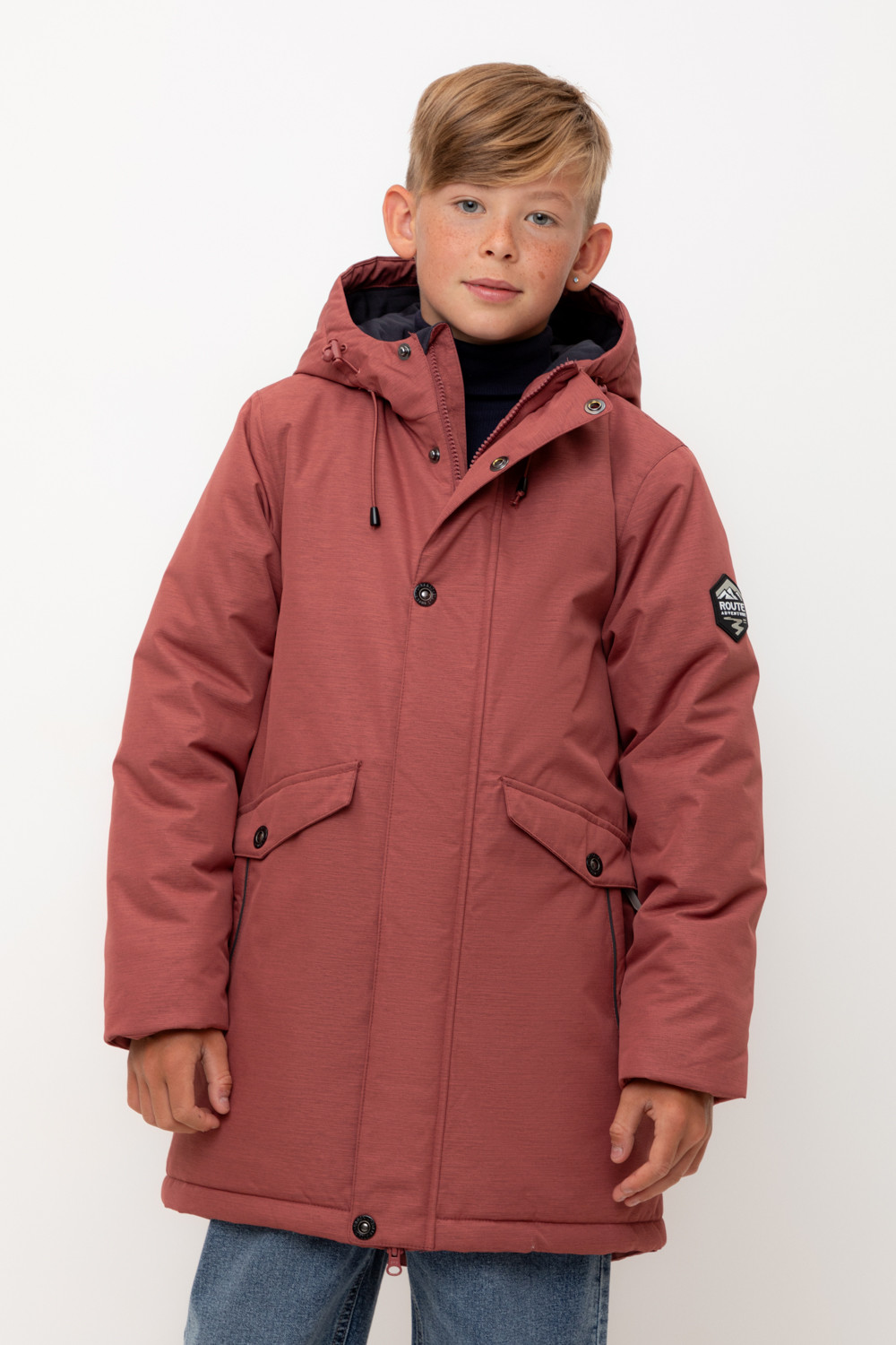 Пальто, плащи для мальчика, артикул: ВК 36097/2 ГР, цвет: коричневый
