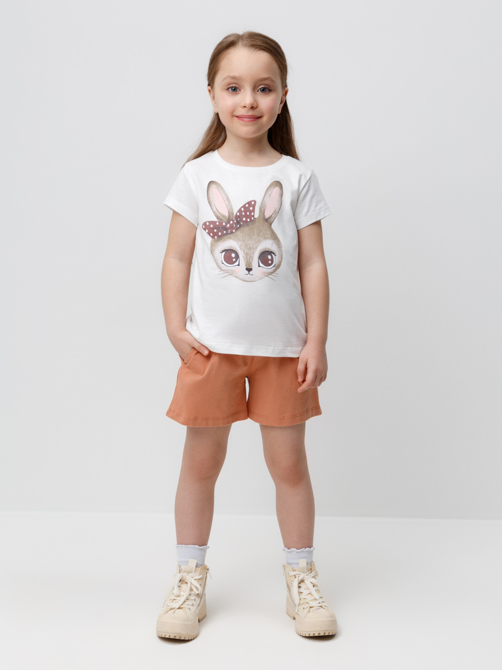 Шорты для девочки, артикул: КР 400692, цвет: коричневый