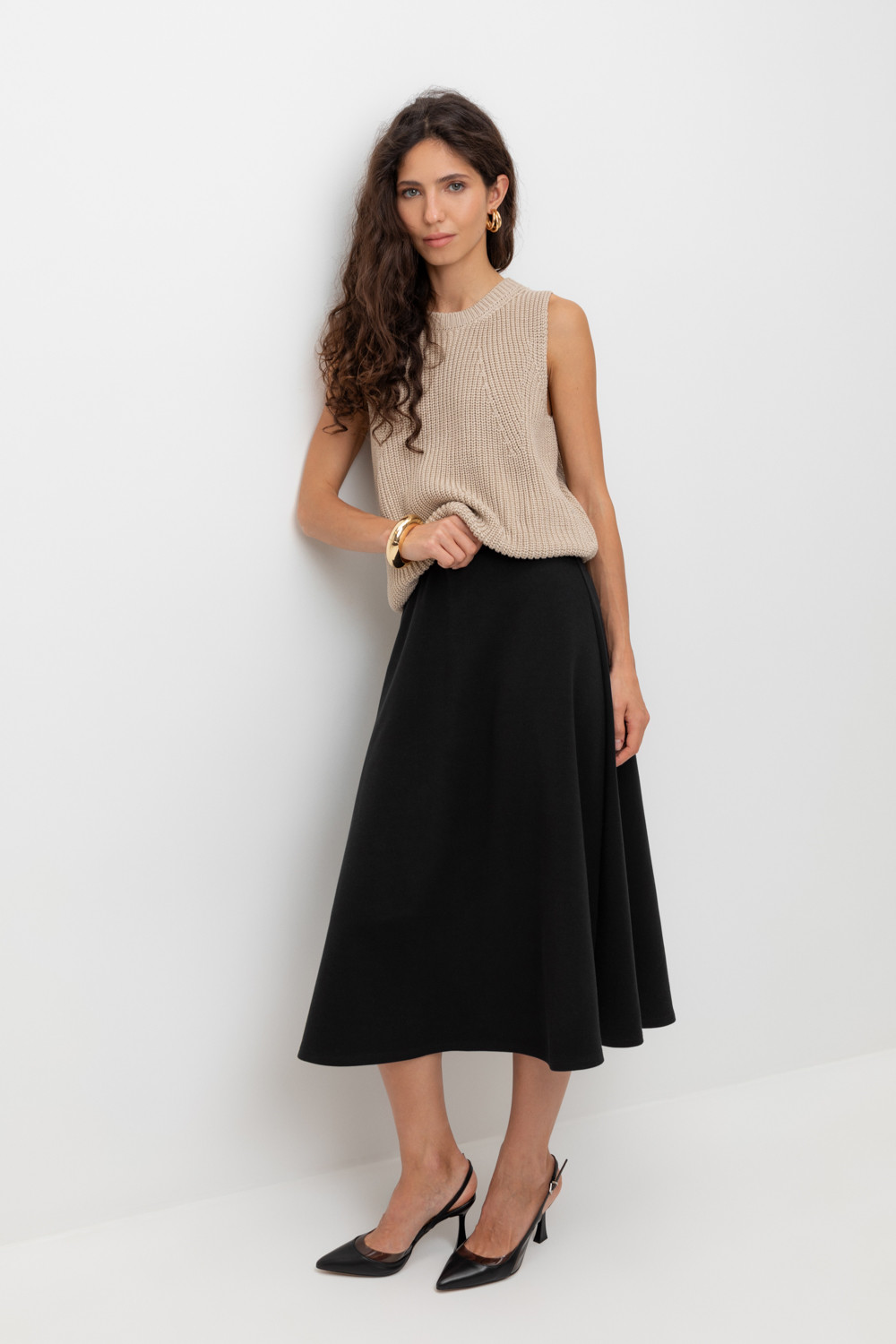 Юбки женские для мам, артикул: ЕВТ 7028, цвет: черный3