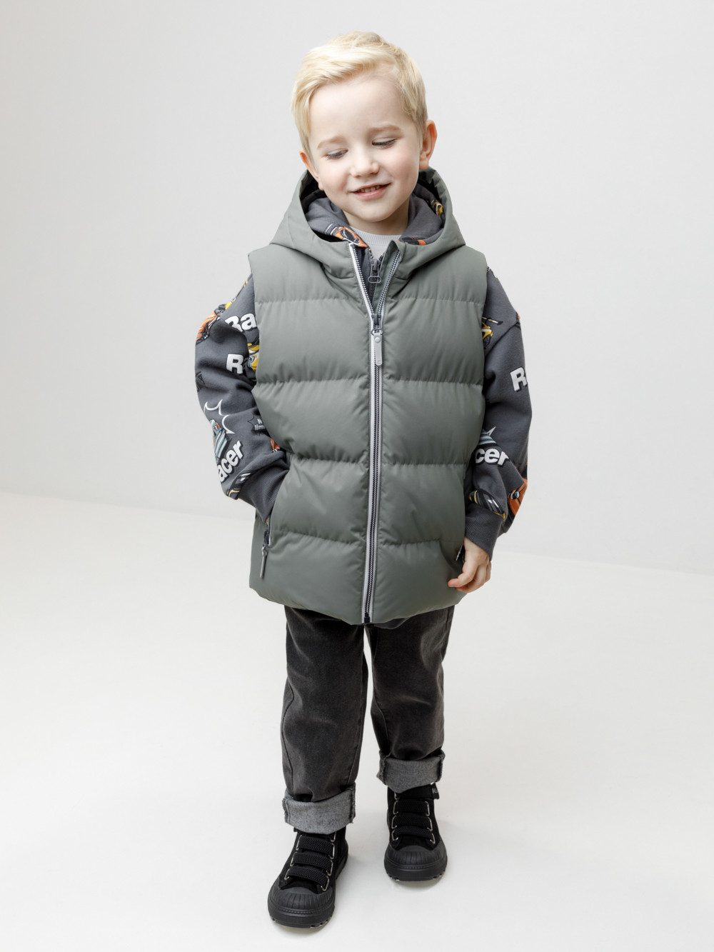 Жилеты для мальчика, артикул: ВК 35022/4 ГР (98-128), цвет: хаки