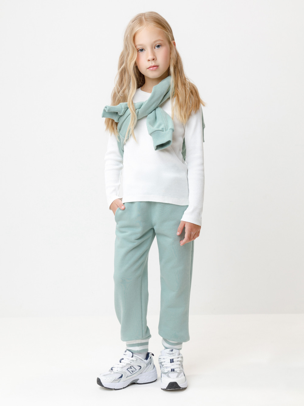 Брюки для девочки, артикул: КР 400782, цвет: голубой