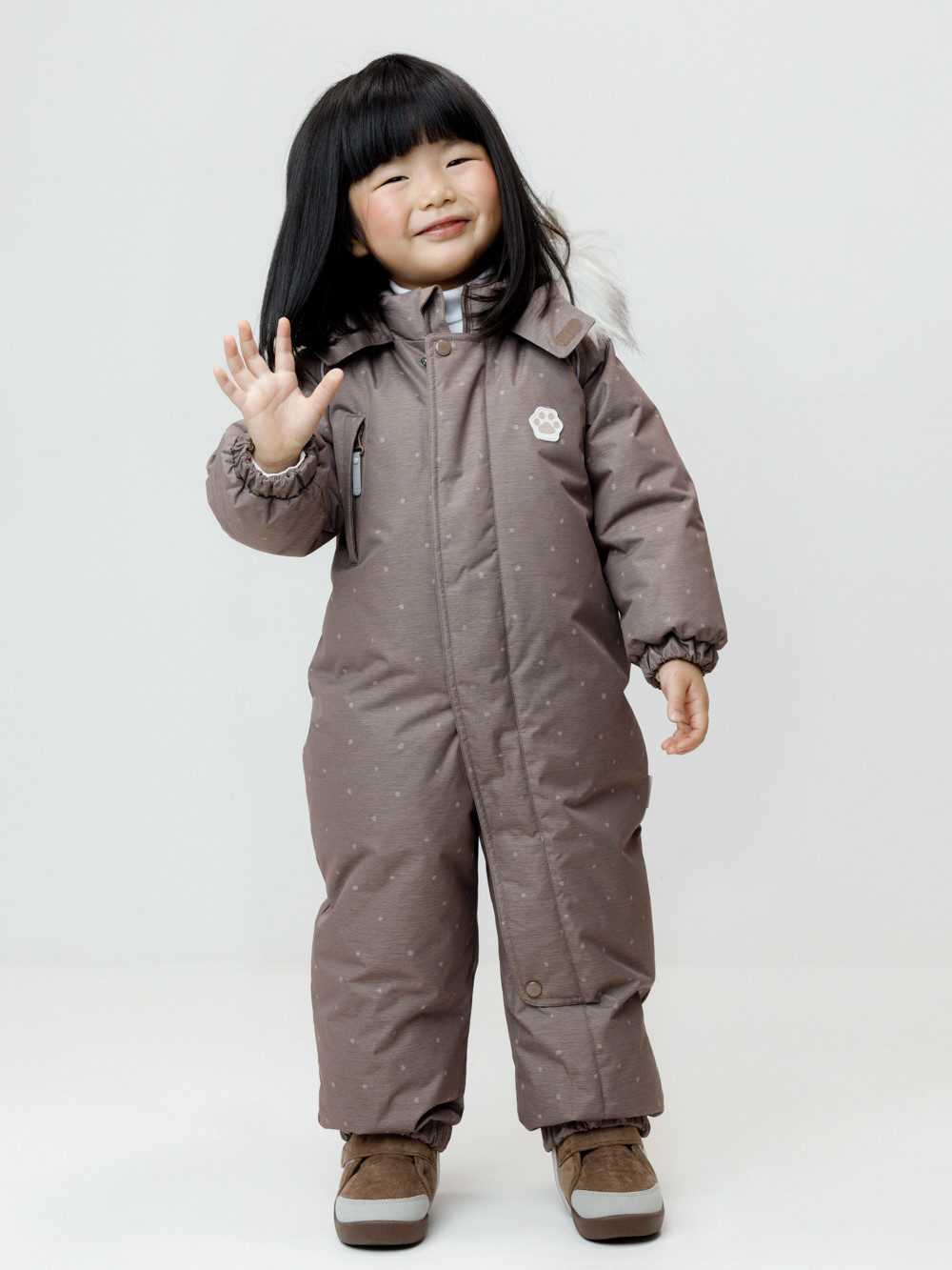 Комбинезоны утепленные для девочки, артикул: ВК 60103/н/8 УЗГ, цвет: коричневый