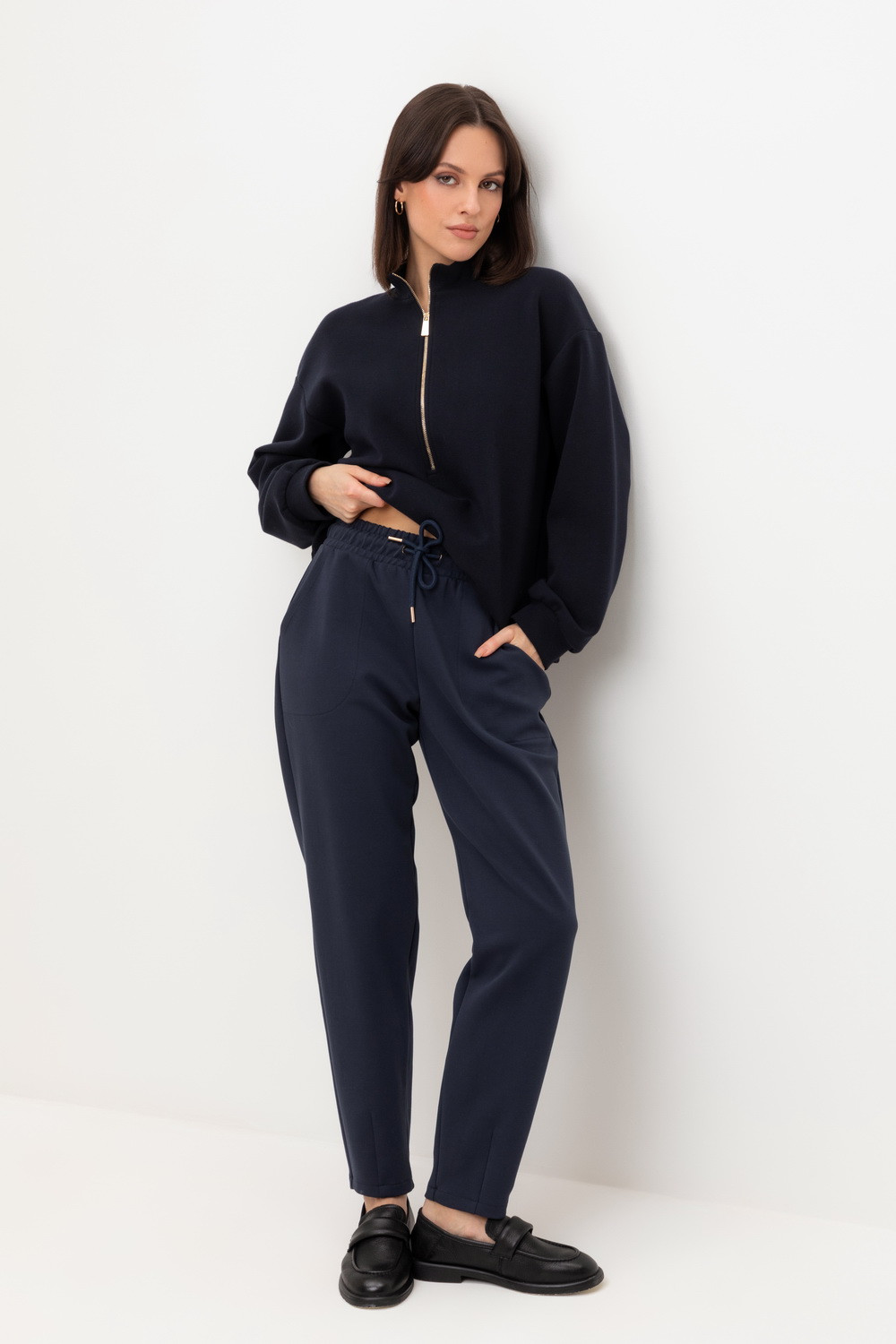 Брюки женские для мам, артикул: ЕВТ 4121, цвет: синий