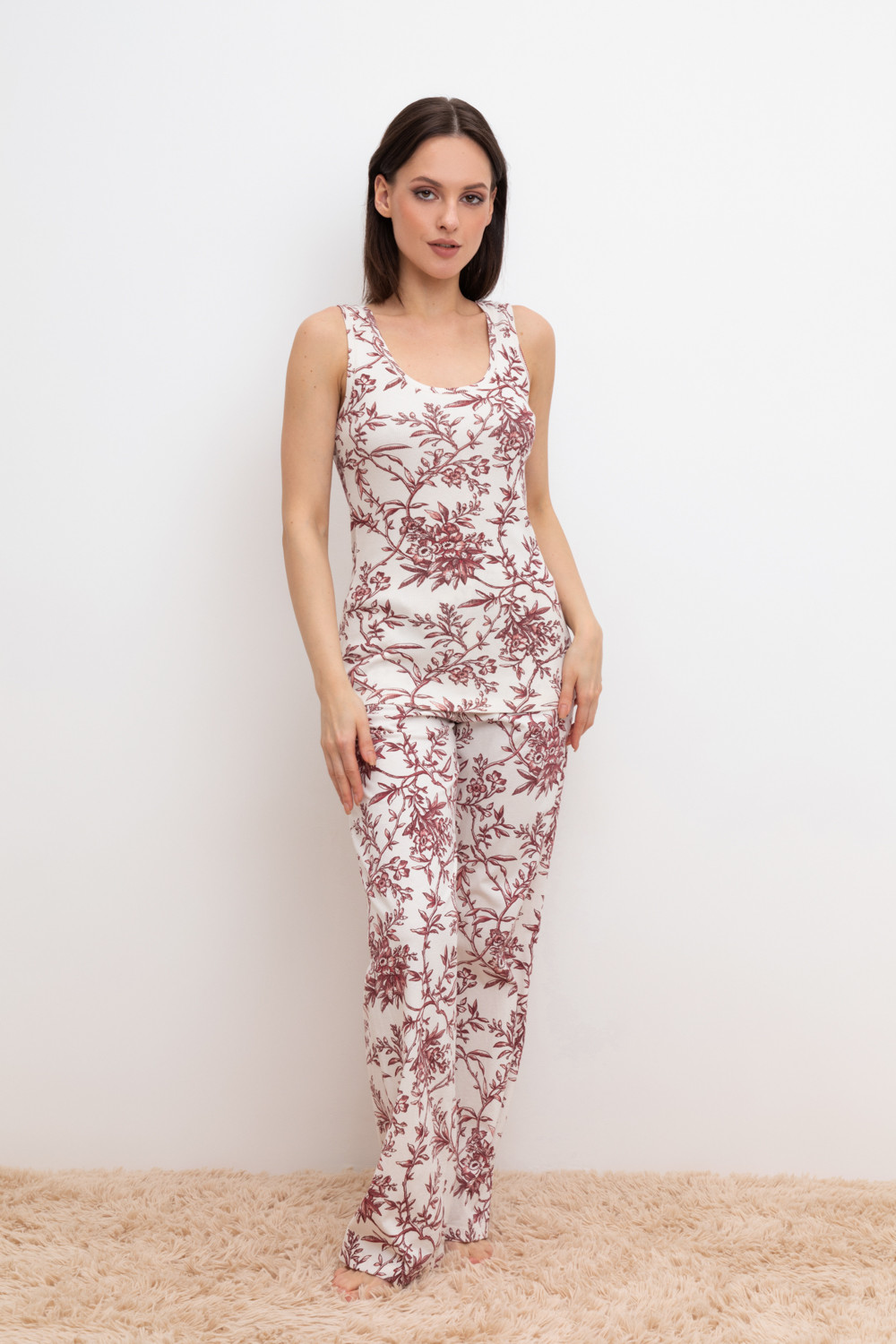 Брюки для дома для мам, артикул: Е 40046, цвет: светло-розовый