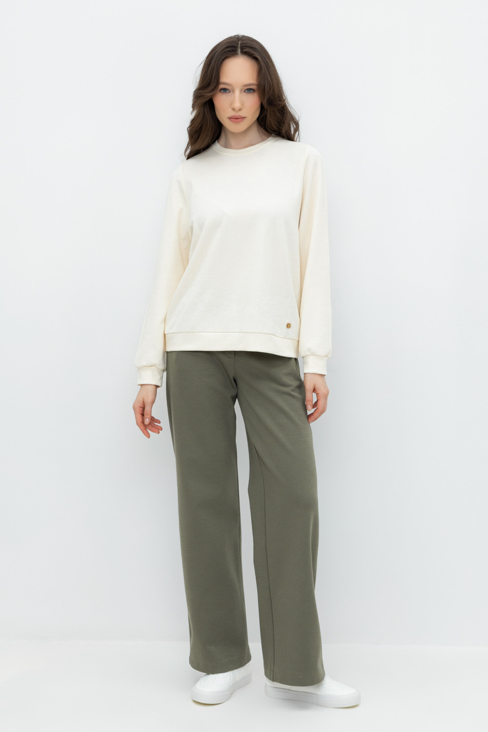 Брюки женские для мам, артикул: ЕВТ 4113, цвет: зеленый