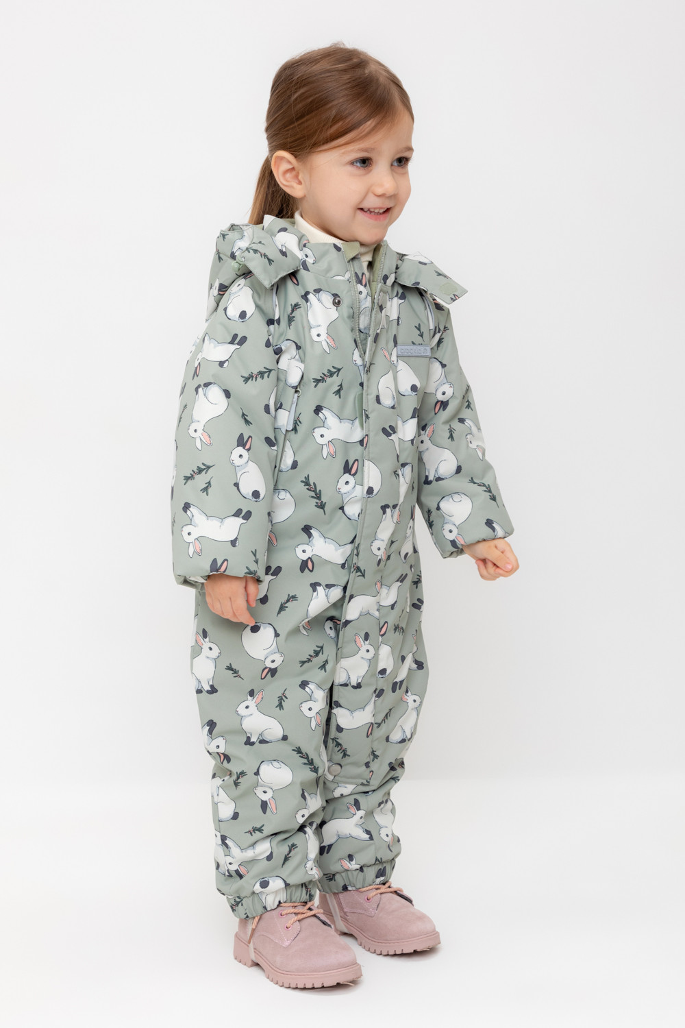 Комбинезоны утепленные для девочки, артикул: ВК 60032/н/34 Ал, цвет: хаки