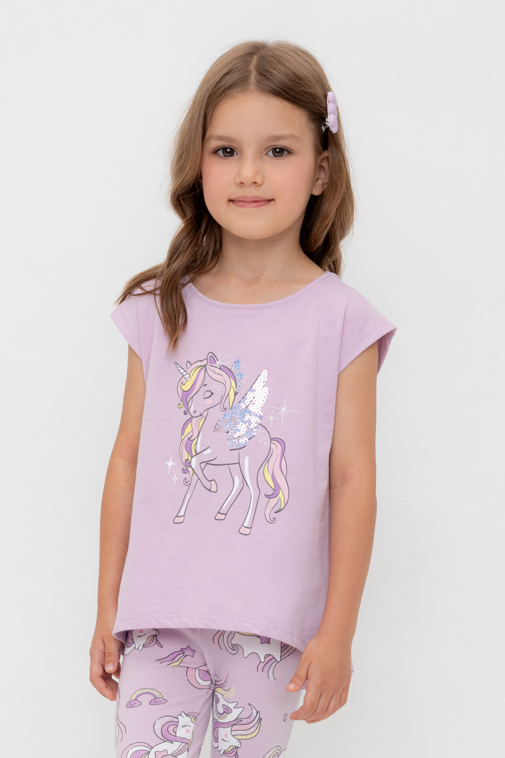 Футболка для девочки, артикул: КР 302319-1, цвет: фиолетовый