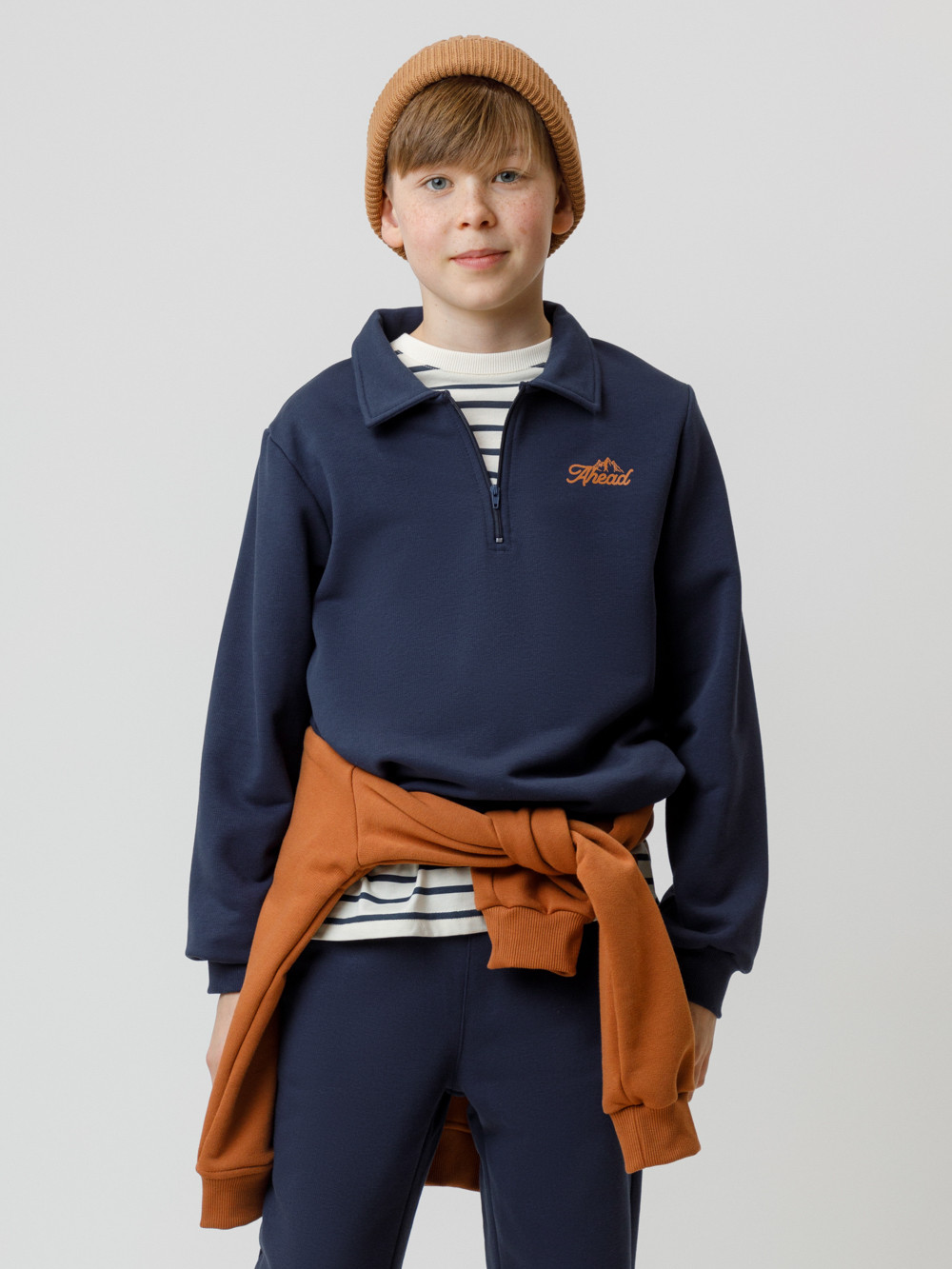 Свитшоты для мальчика, артикул: КР 302798, цвет: темно-синий