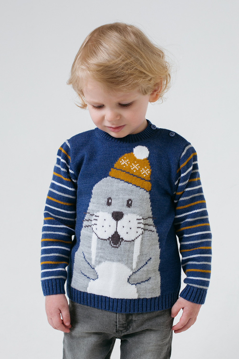 Джемпер для мальчика, артикул: КВ 30102/ш, цвет: синий