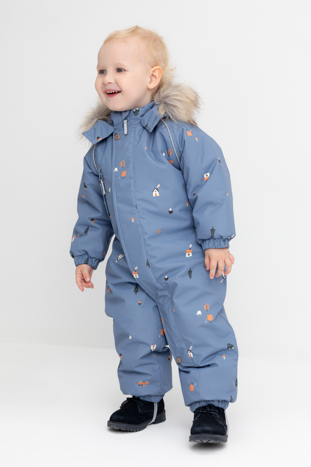 Комбинезоны утепленные для мальчика, артикул: ВК 60116/н/10 ГР, цвет: голубой