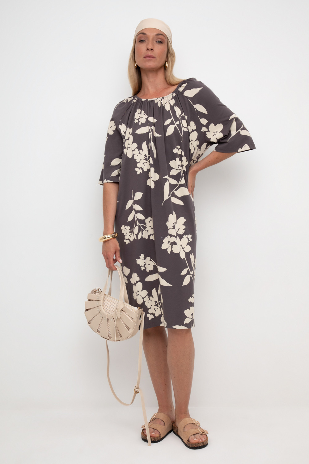 Платья женские для мам, артикул: ЕВТ 5063, цвет: коричневый