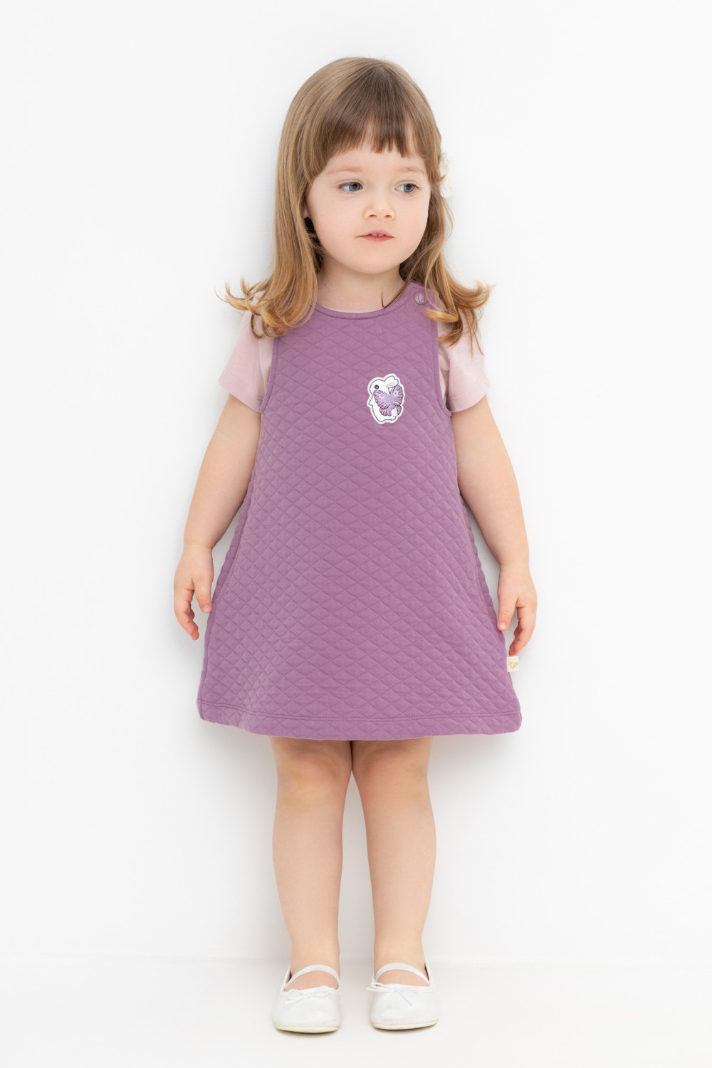 Сарафан для девочки, артикул: КР 5913, цвет: бордовый