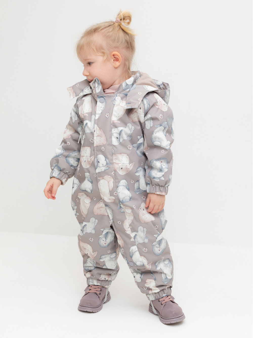 Комбинезоны утепленные для девочки, артикул: ВК 60085/н/55 Ал, цвет: кофейный