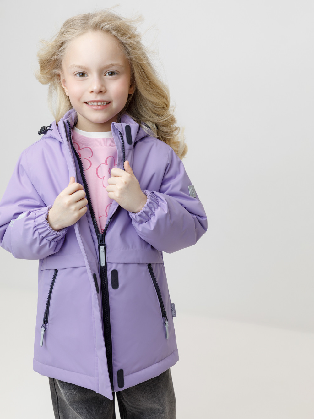 Куртка для девочки, артикул: ВК 32189/1 УЗГ, цвет: фиолетовый