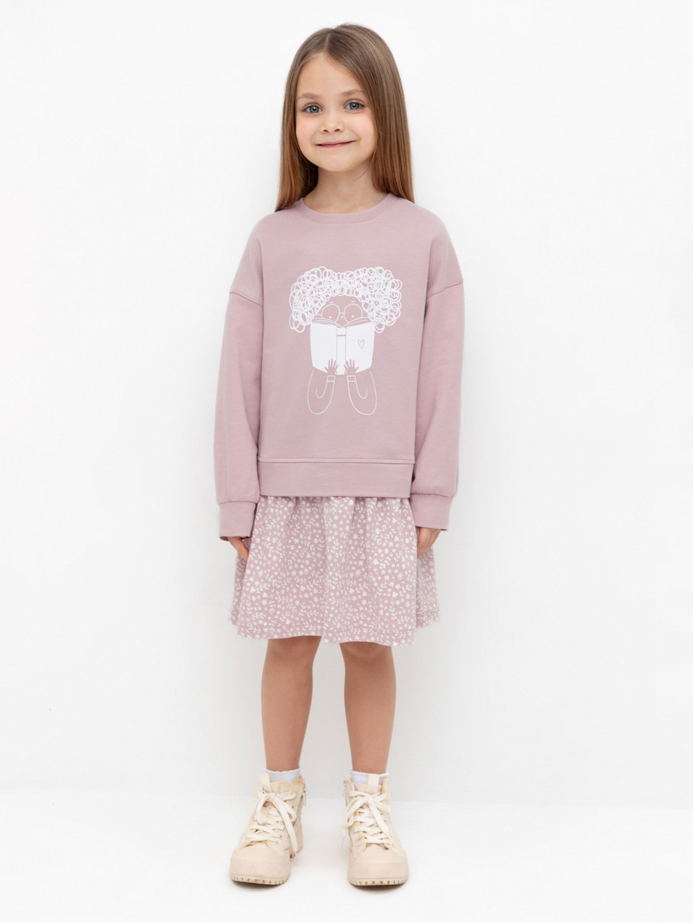 Платье для девочки, артикул: КР 5835, цвет: розовый