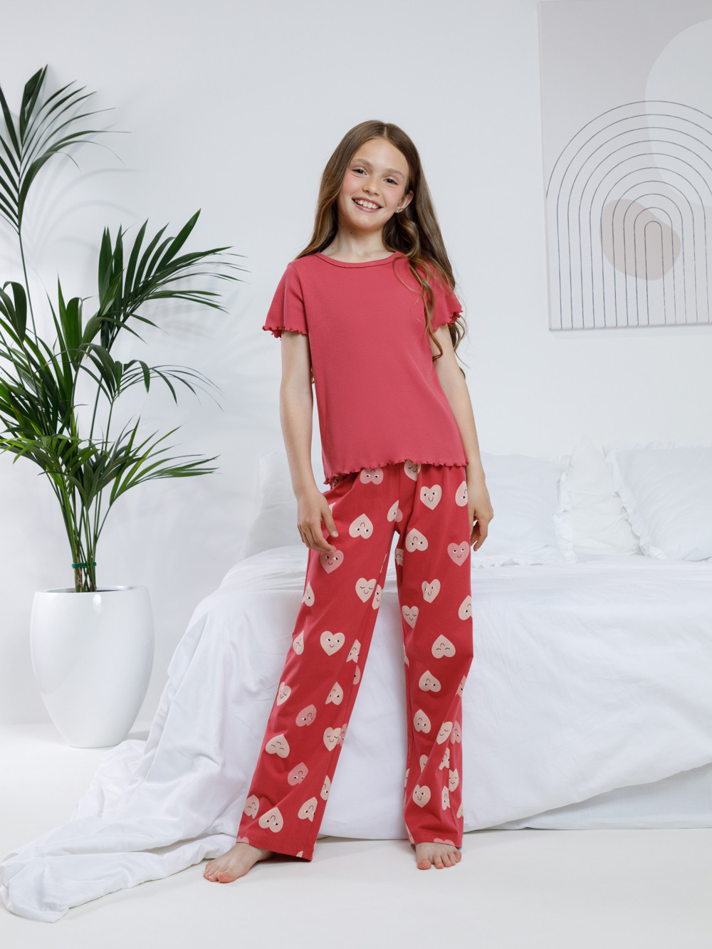 Пижама для девочки, артикул: МП 1659-1, цвет: бордовый