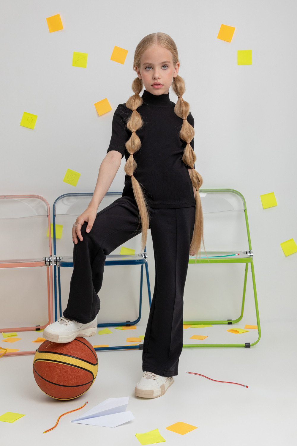 Водолазки для девочки, артикул: К 302151, цвет: черный