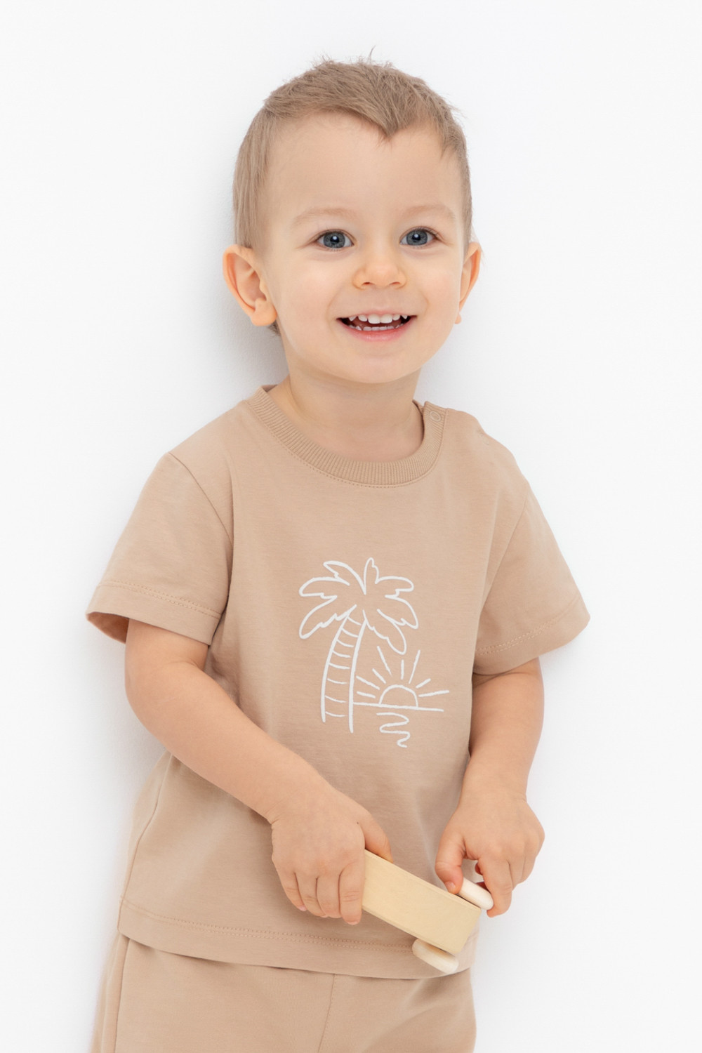 Футболка для мальчика, артикул: КР 302469, цвет: бежевый