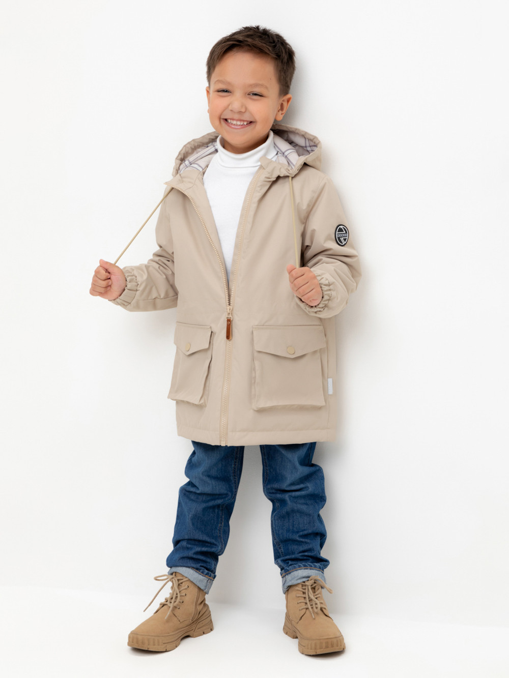 Куртки для мальчика, артикул: ВК 30150/1 УЗГ, цвет: бежевый