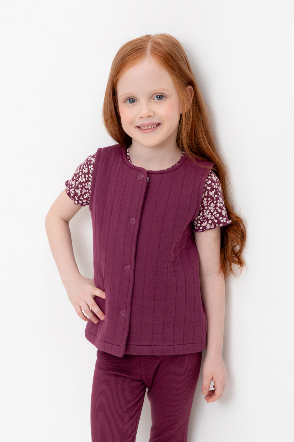Жилеты для девочки, артикул: КР 302576, цвет: бордовый