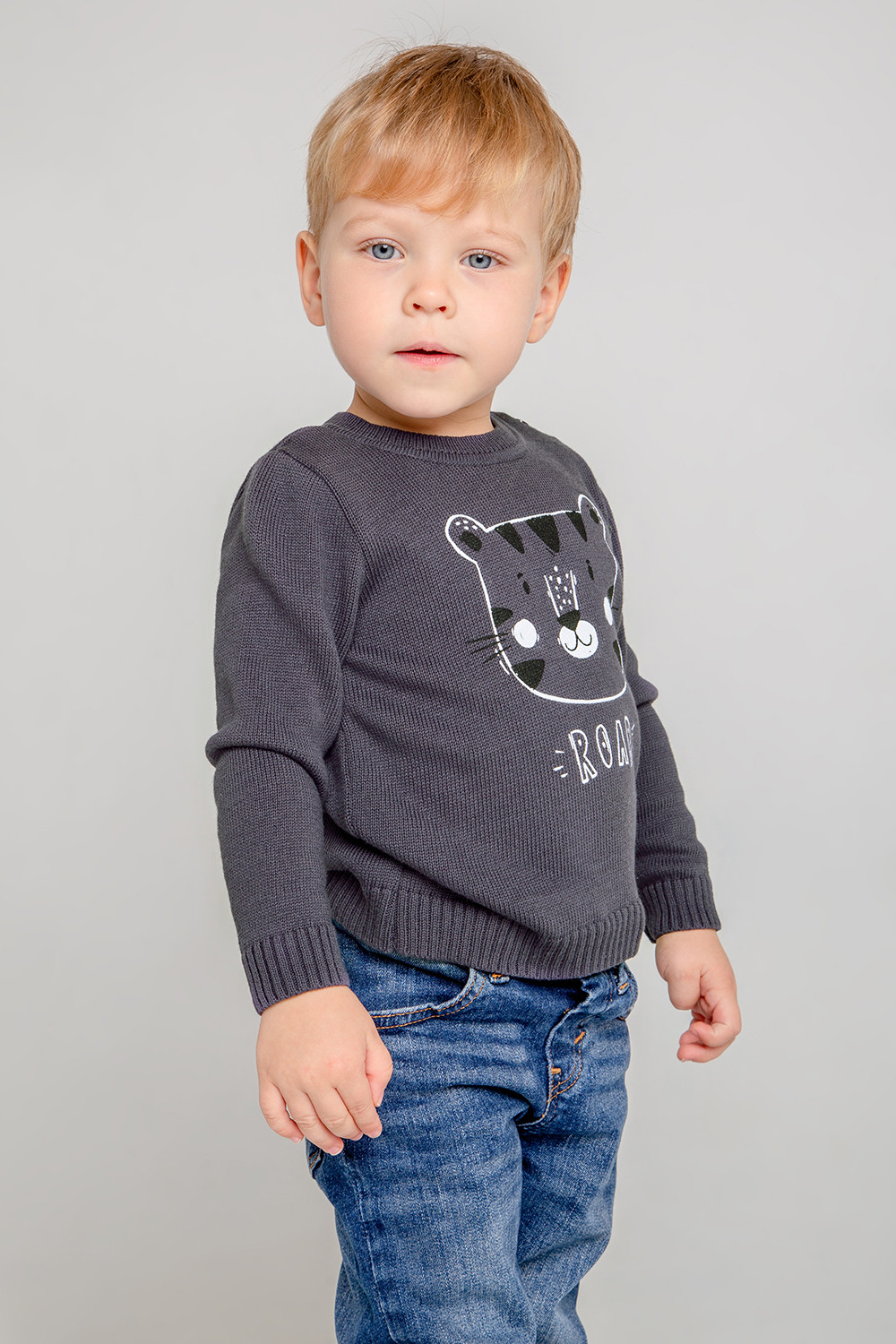 Джемпер для мальчика, артикул: КВ 30115/х, цвет: темно-серый