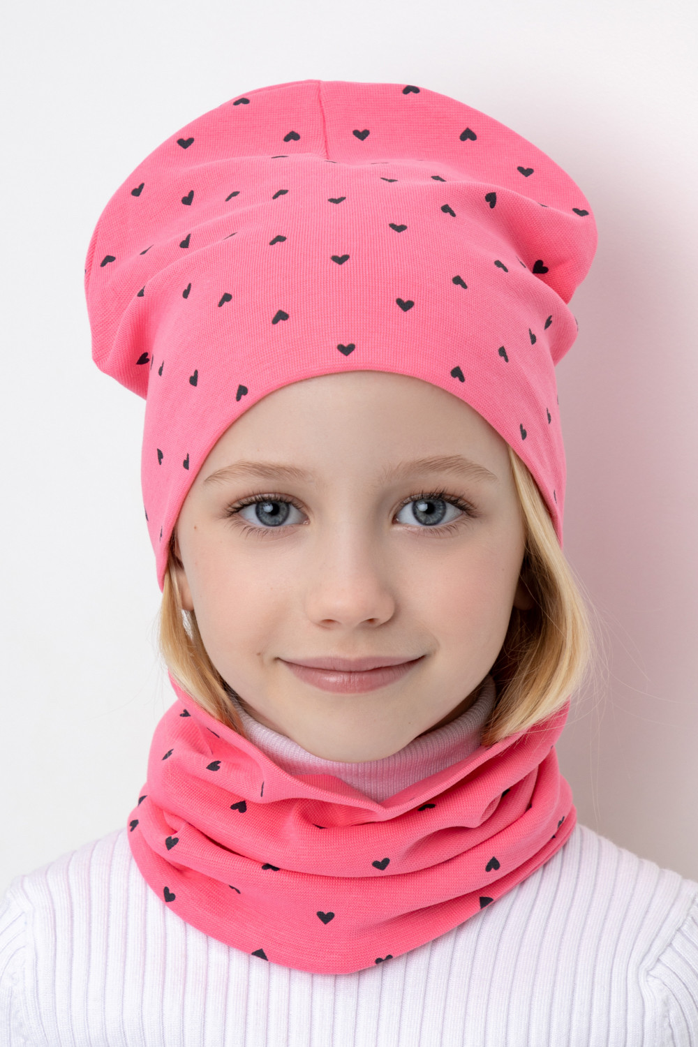 Шапка для девочки, артикул: К 8125, цвет: ярко-розовый