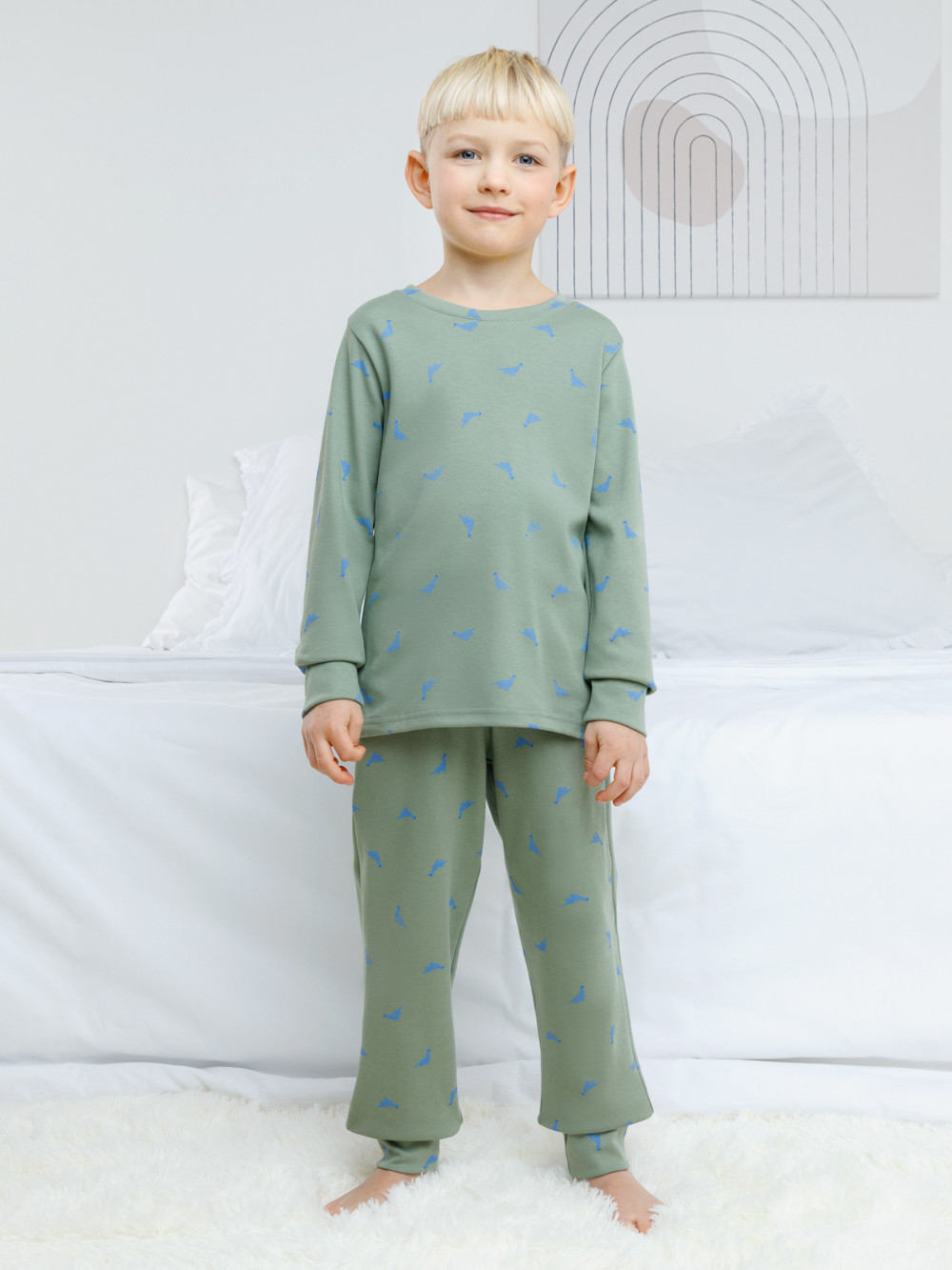 Пижама для мальчика, артикул: К 1552, цвет: зеленый