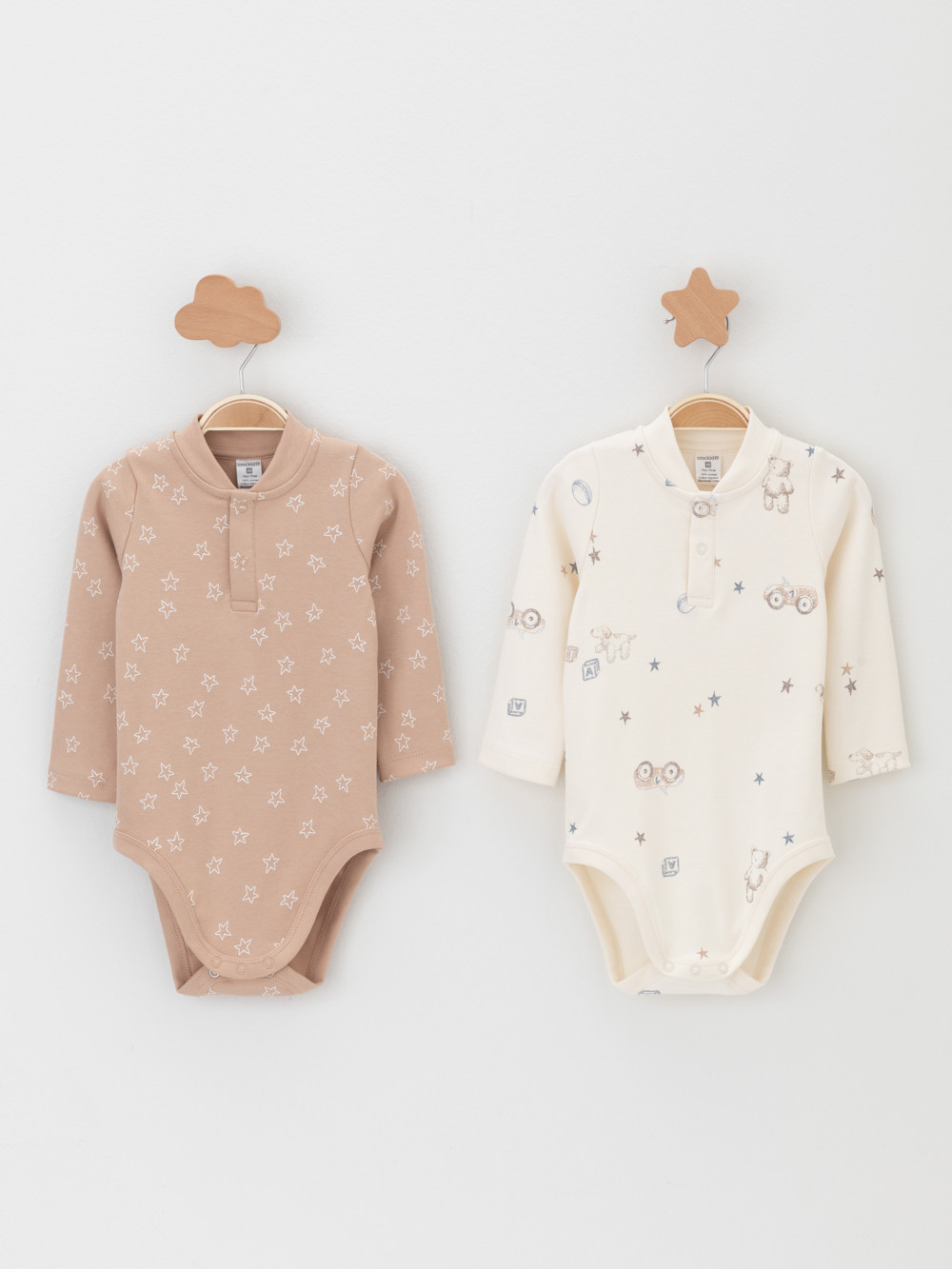 Боди для новорожденных, артикул: К 6542-2уп, цвет: бежевый