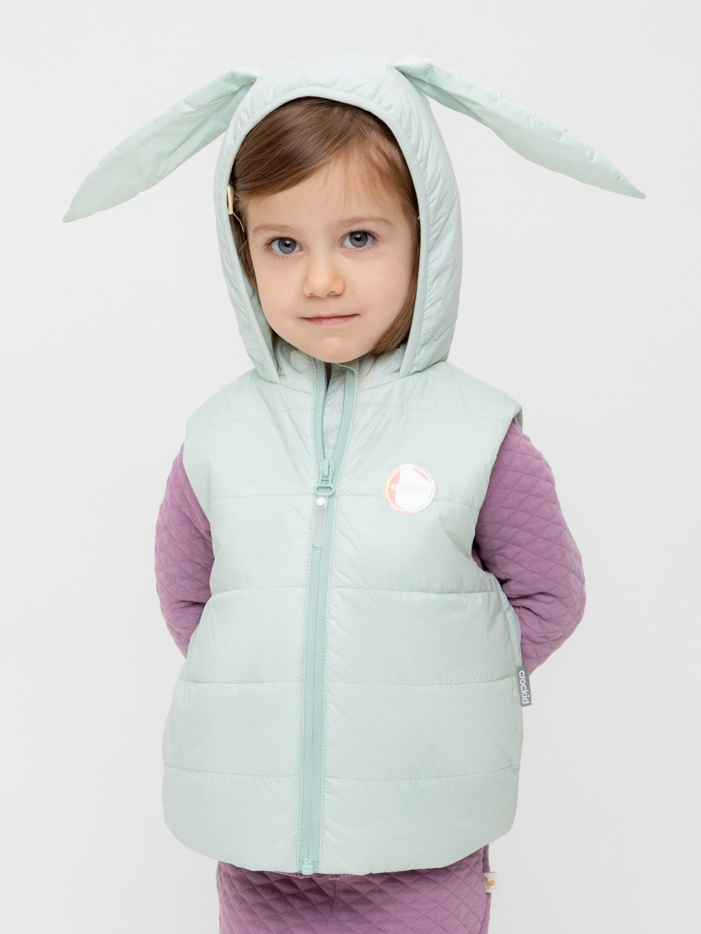 Жилет для девочки, артикул: ВК 35010/6 ГР, цвет: голубой