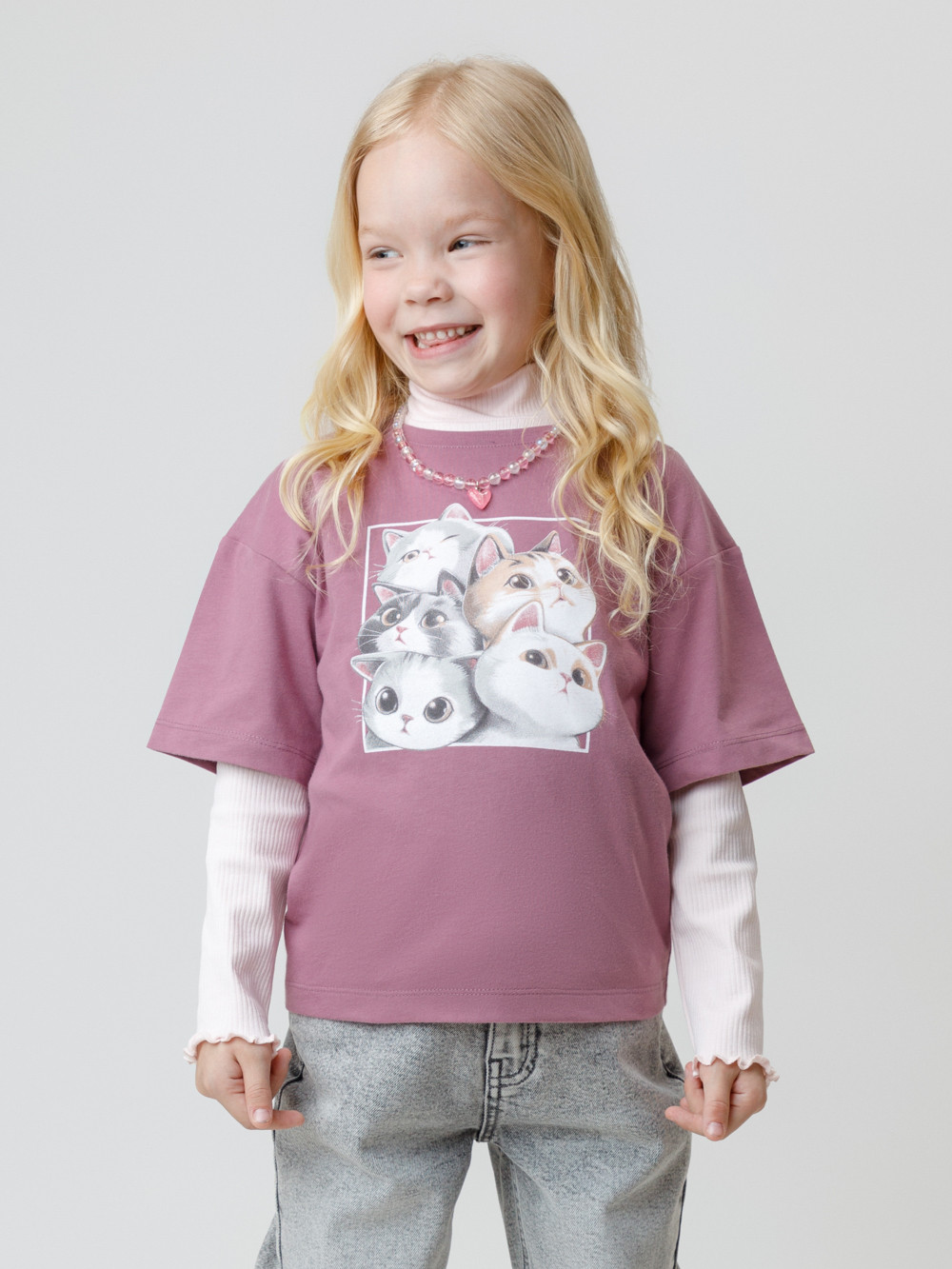 Футболка для девочки, артикул: КР 302828, цвет: бордовый